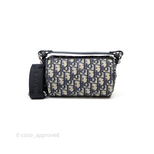 Dior Men's Mini Roller Messenger Bag Oblique Jacquard