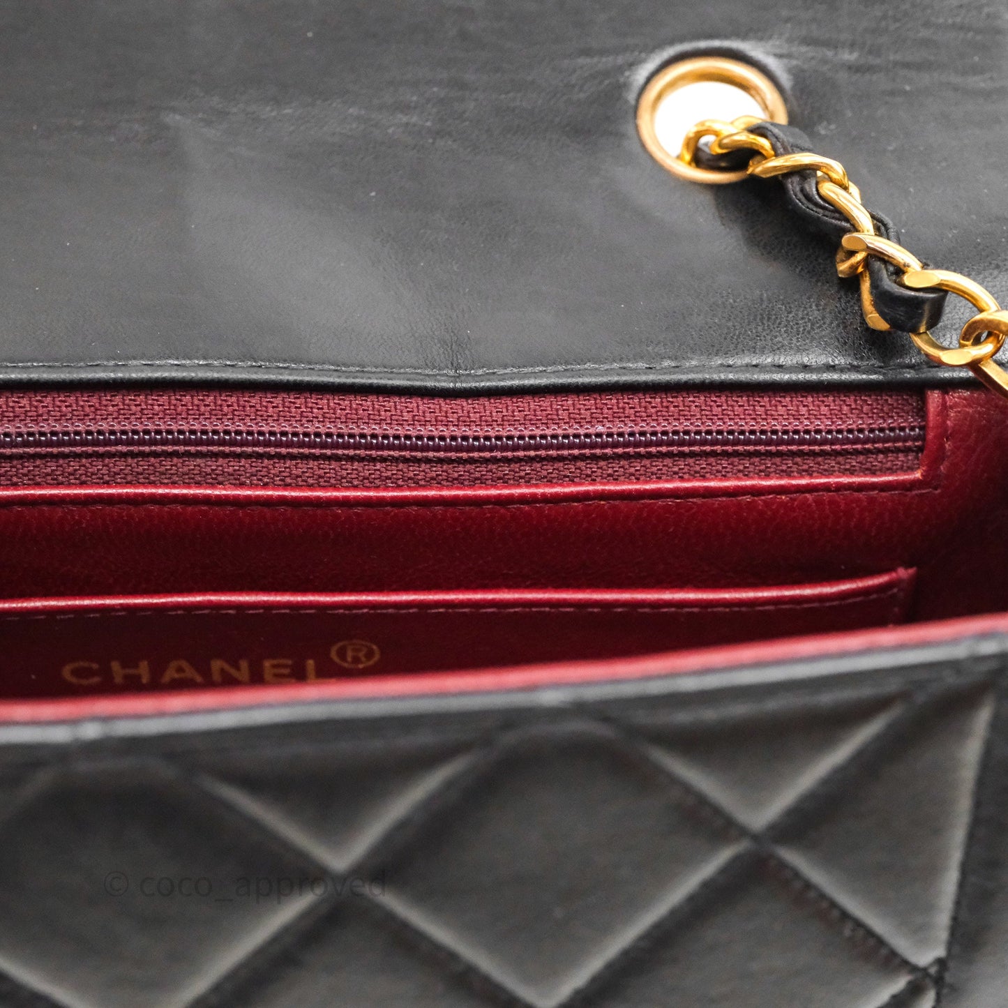 Chanel Vintage Quilted Small Classic Diana Flap Bag Black Lambskin 24K Gold Hardware