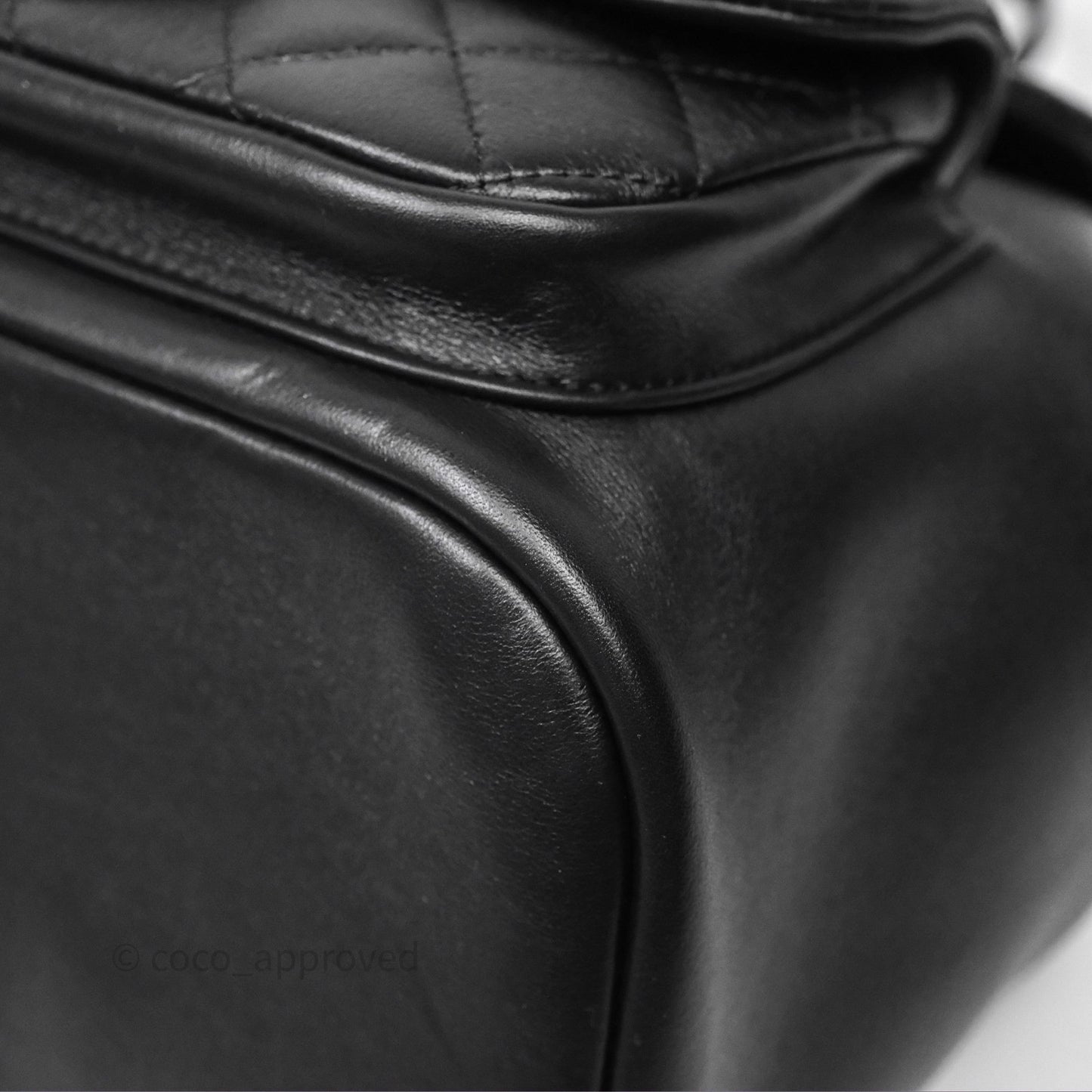 Chanel Quilted Large Duma Drawstring Backpack Black Calfskin