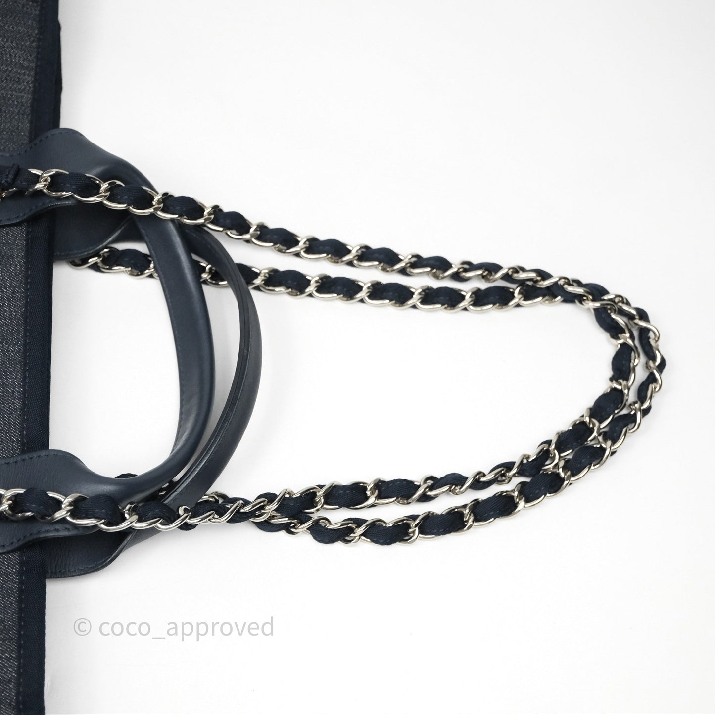 Chanel Large Deauville Tote Denim Canvas Silver Hardware