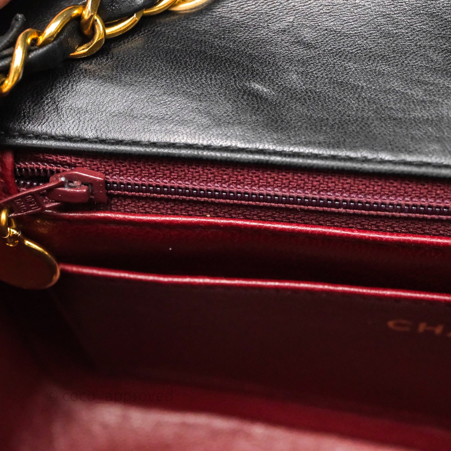 Chanel Vintage Quilted Small Classic Diana Flap Bag Black Lambskin 24K Gold Hardware
