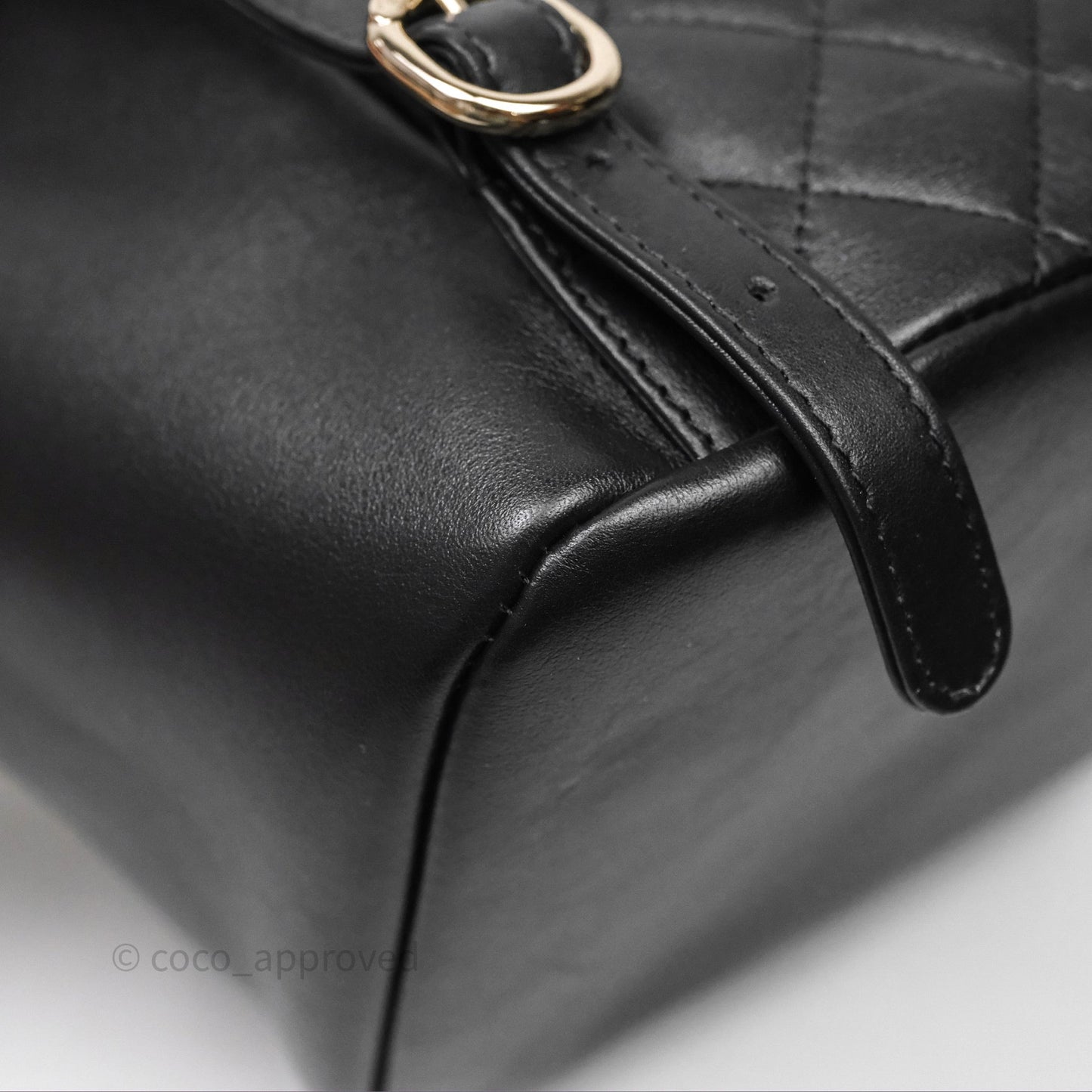 Chanel Quilted Large Duma Drawstring Backpack Black Calfskin