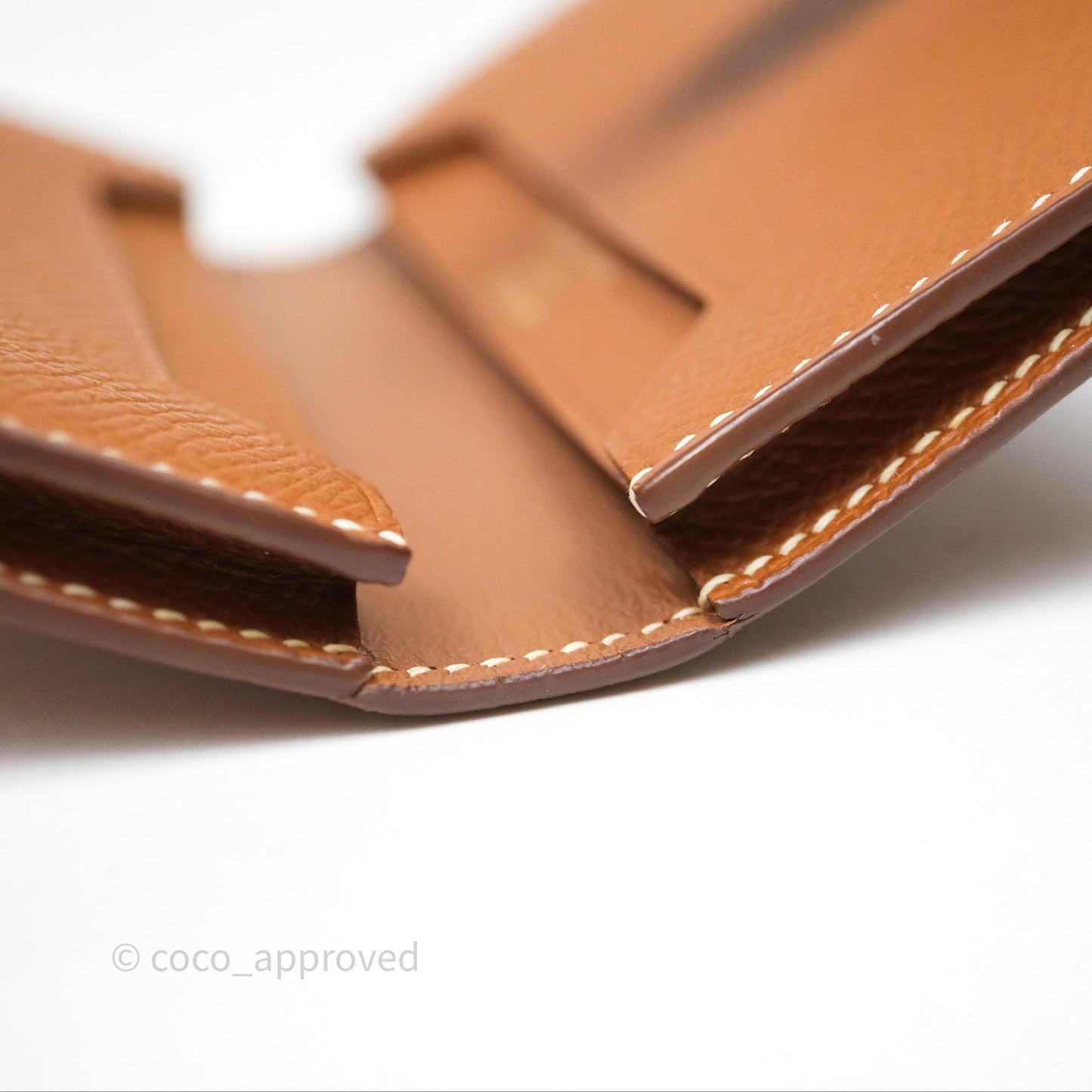 Hermes Bearn Mini Wallet Gold Epsom Gold Hardware