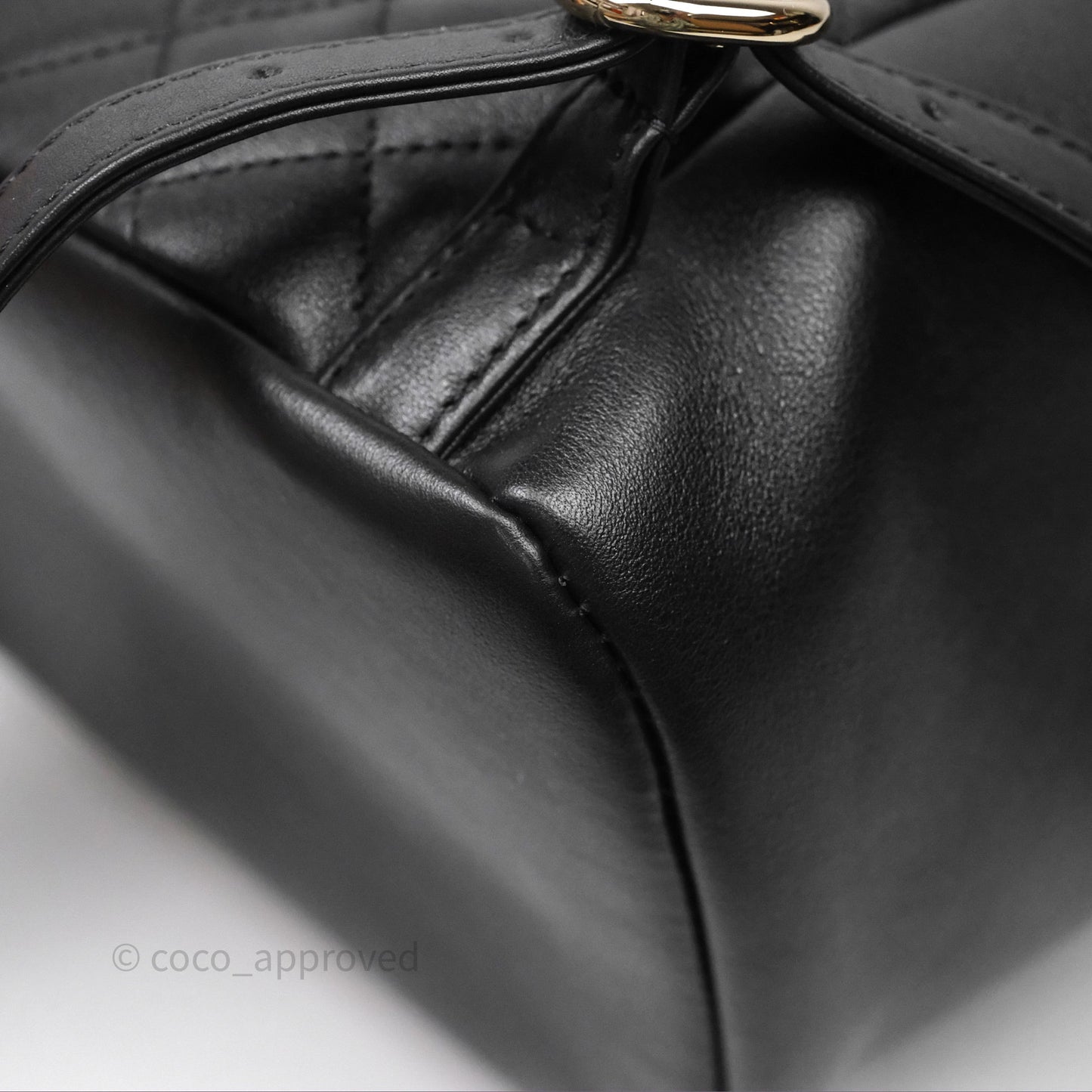 Chanel Quilted Large Duma Drawstring Backpack Black Calfskin