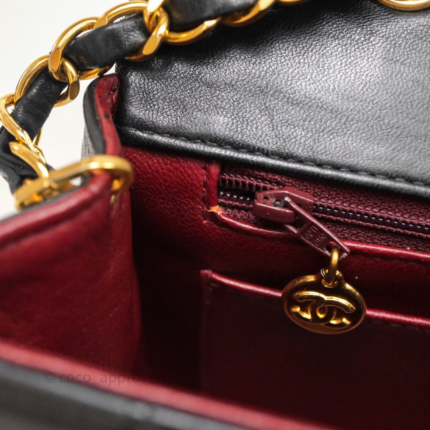 Chanel Vintage Quilted Small Classic Diana Flap Bag Black Lambskin 24K Gold Hardware