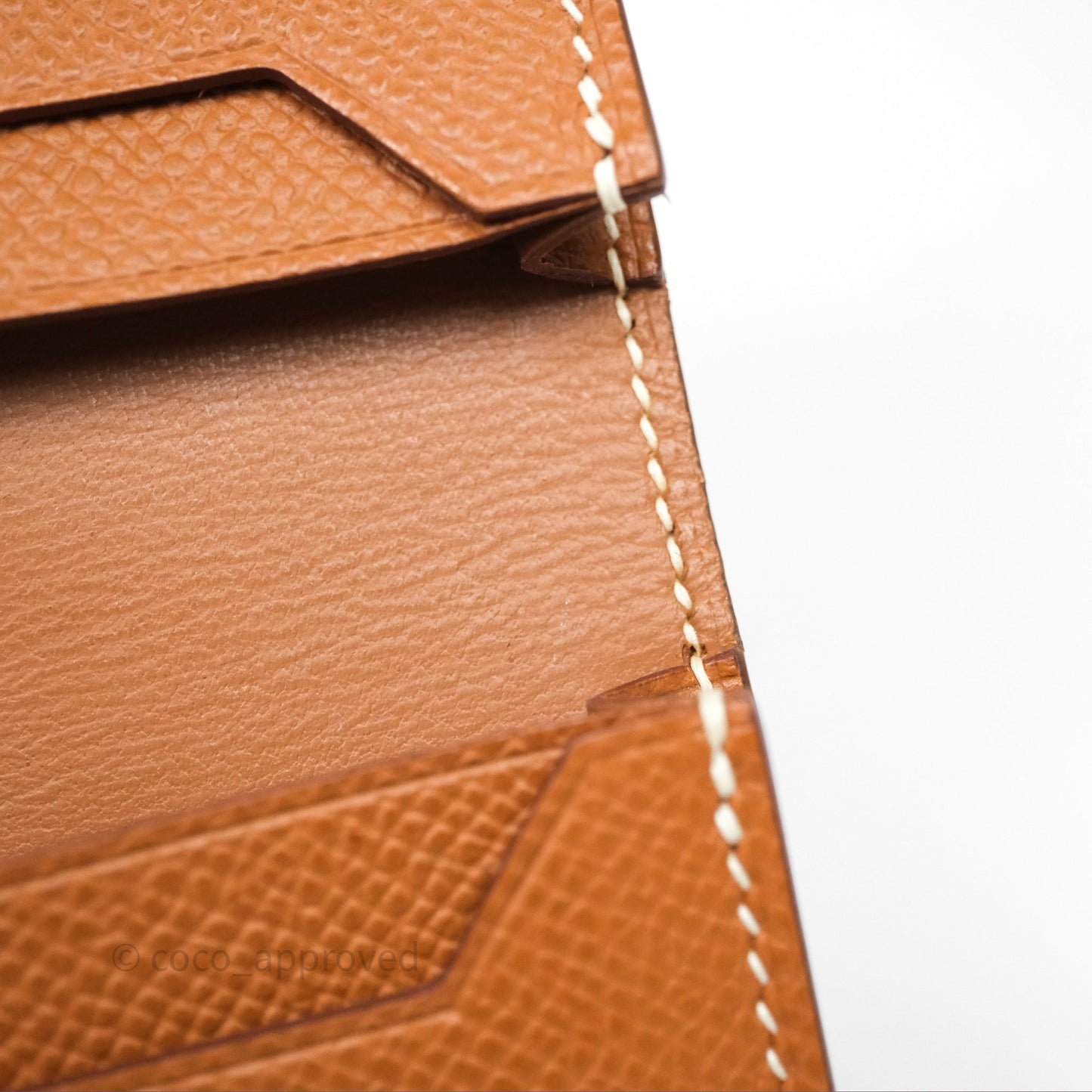 Hermes Bearn Mini Wallet Gold Epsom Gold Hardware