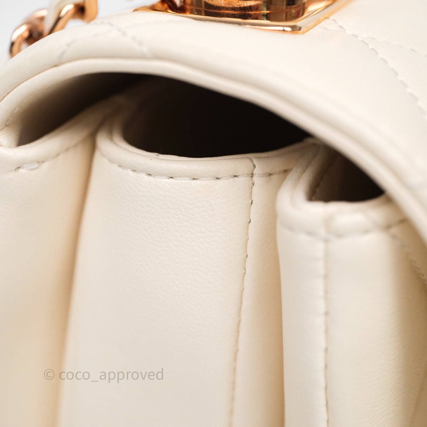 Chanel Small Trendy CC Ivory White Lambskin Rose Gold Hardware