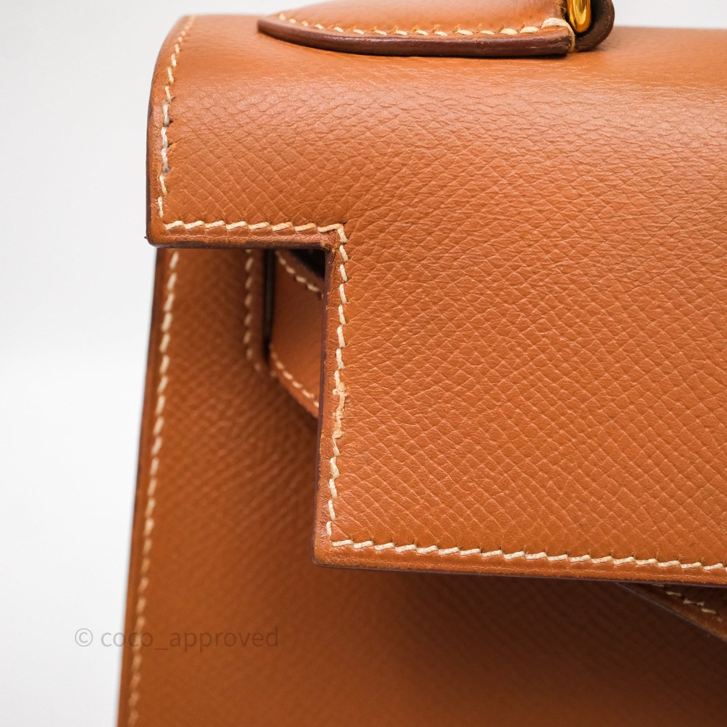 Hermès Kelly 28 Sellier Gold Courchevel Gold Hardware