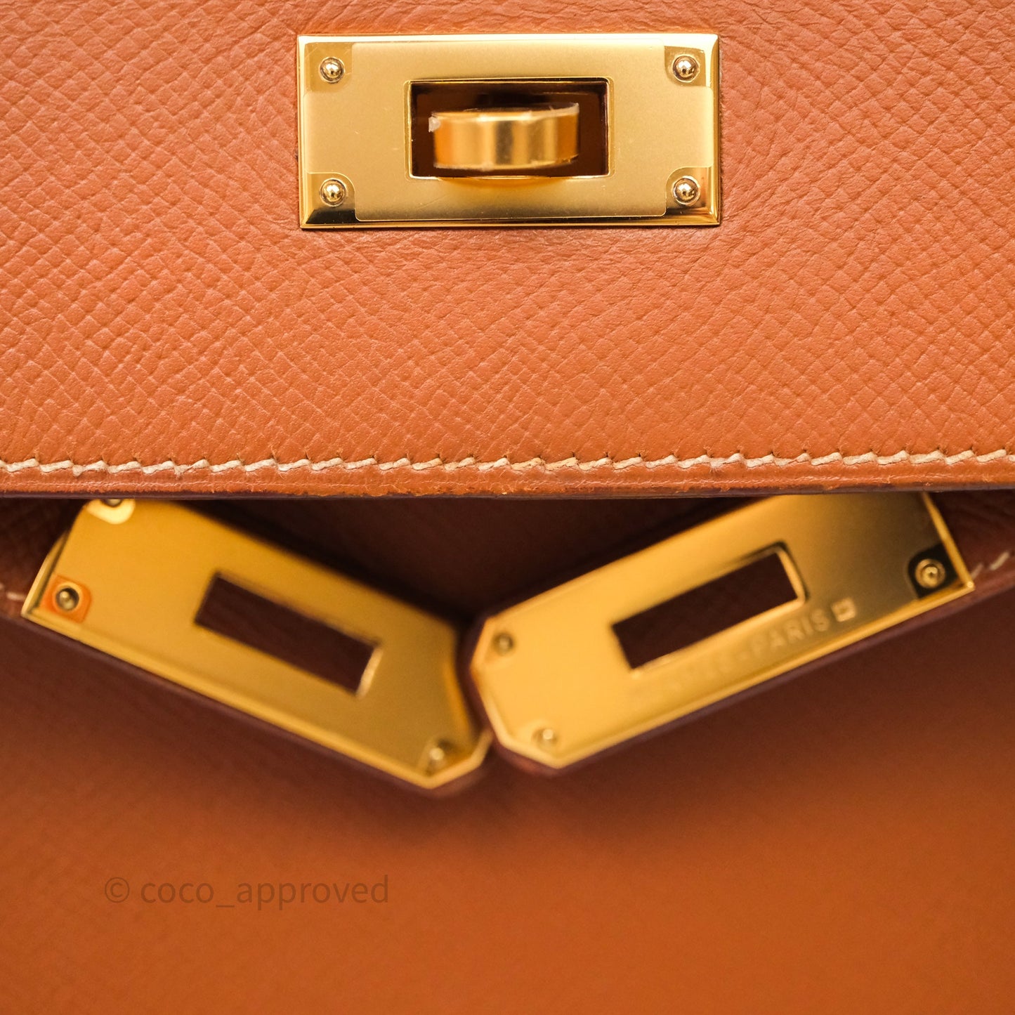 Hermès Kelly 28 Sellier Gold Courchevel Gold Hardware