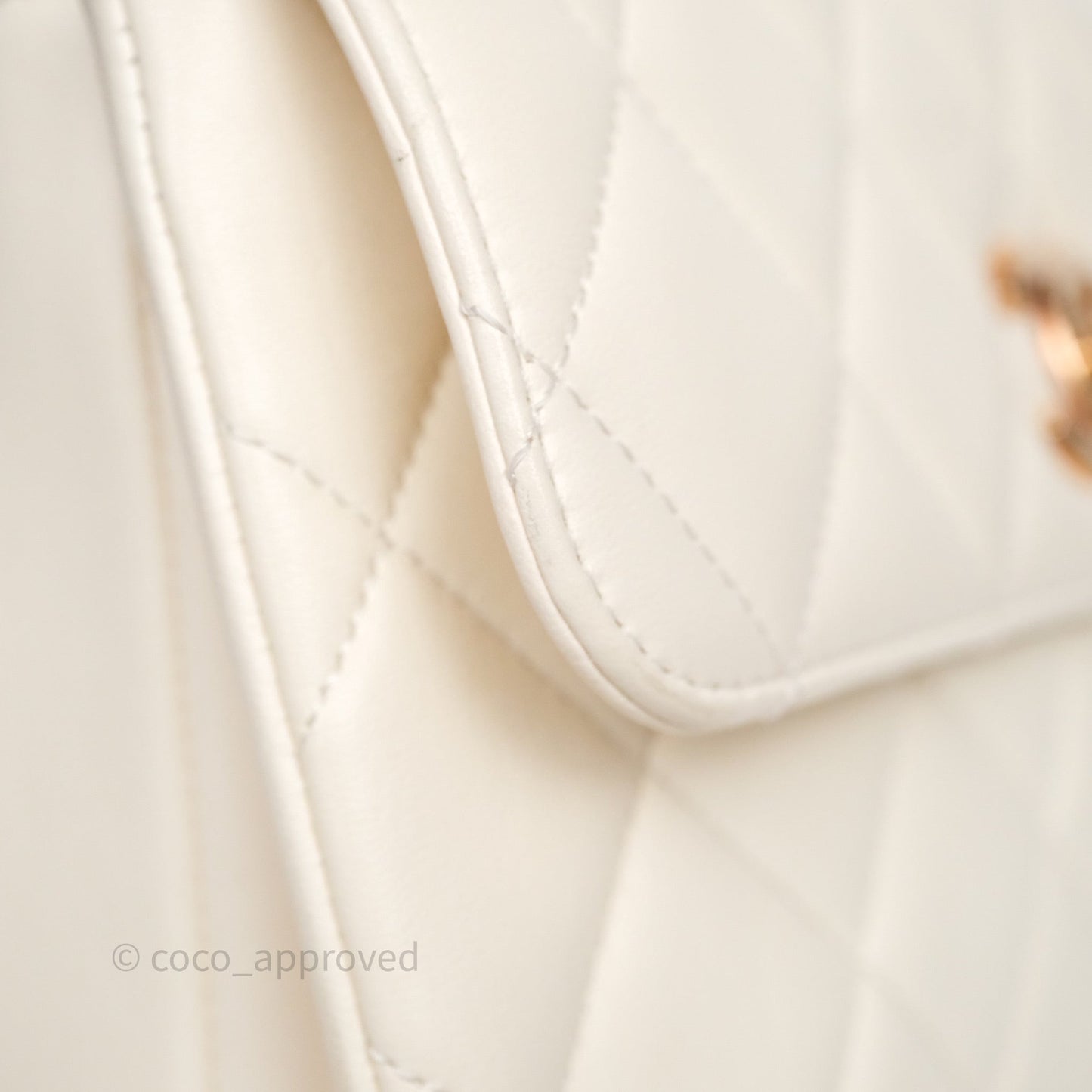 Chanel Small Trendy CC Ivory White Lambskin Rose Gold Hardware