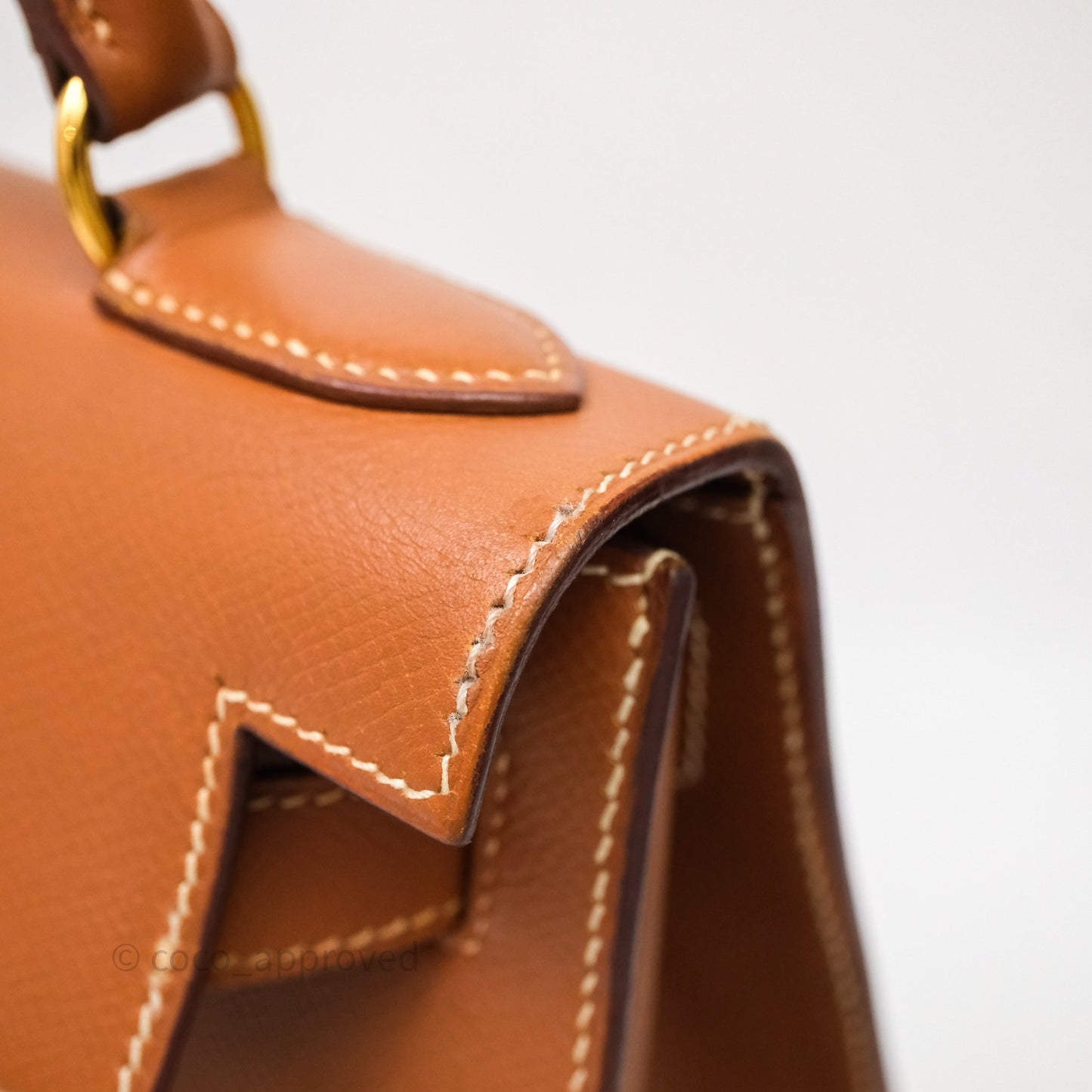 Hermès Kelly 28 Sellier Gold Courchevel Gold Hardware