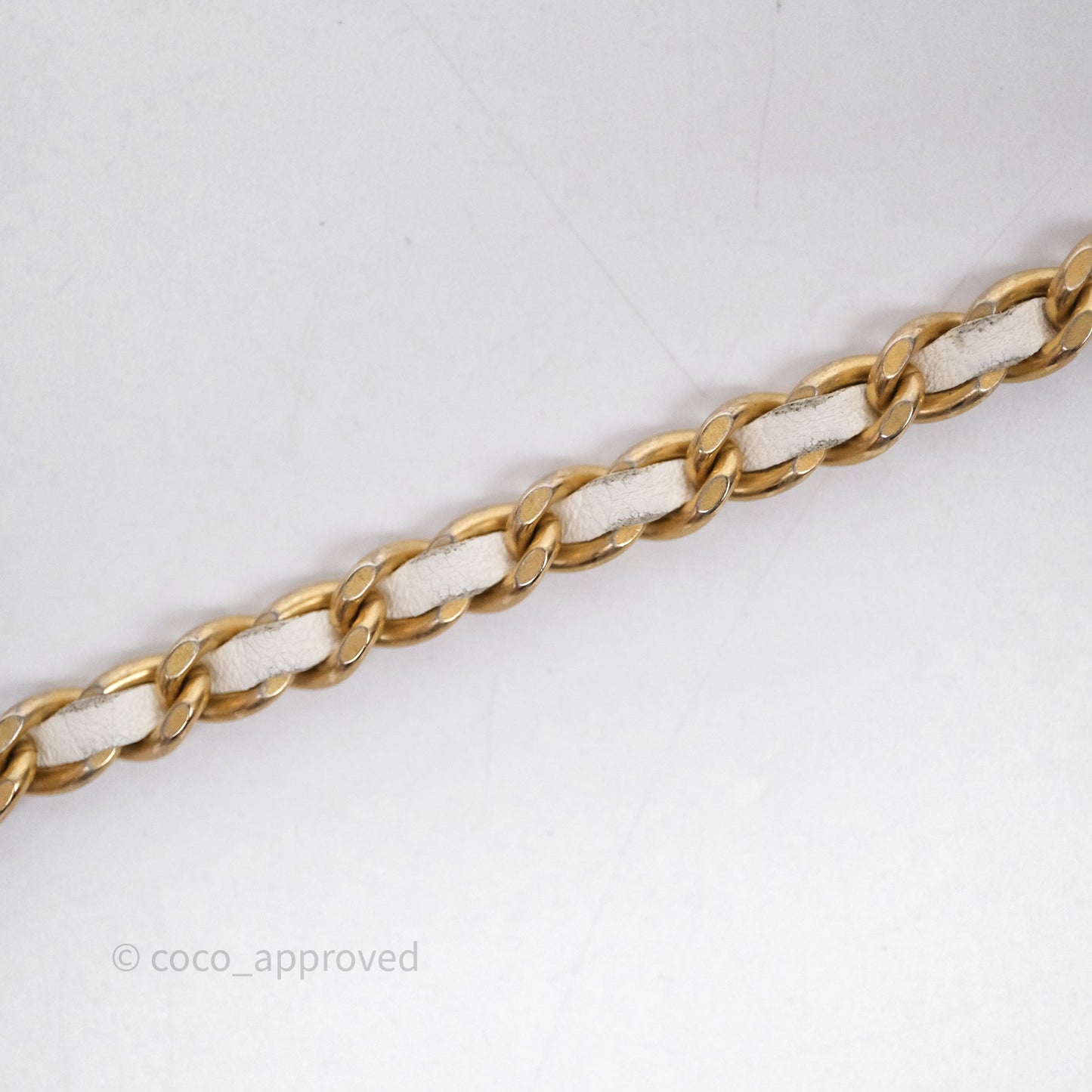 Chanel Mini Pearl Crush Vanity With Chain White Aged Gold Hardware