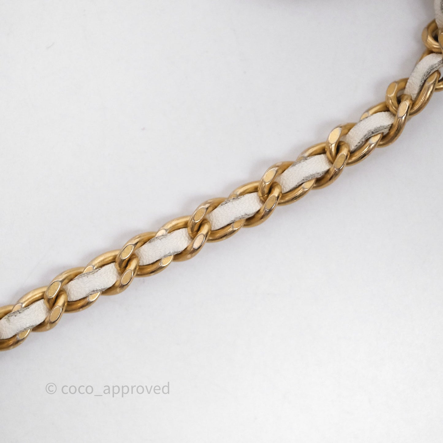 Chanel Mini Pearl Crush Vanity With Chain White Aged Gold Hardware