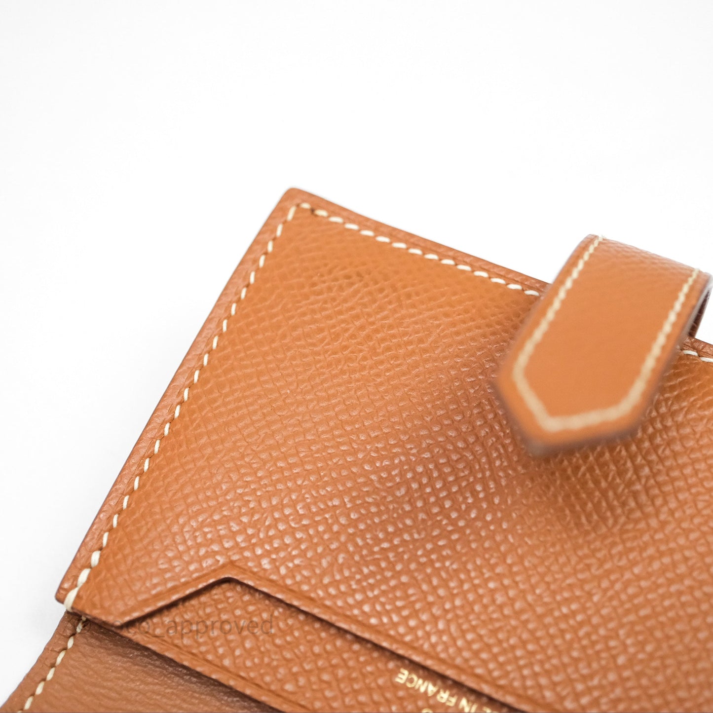 Hermes Bearn Mini Wallet Gold Epsom Gold Hardware