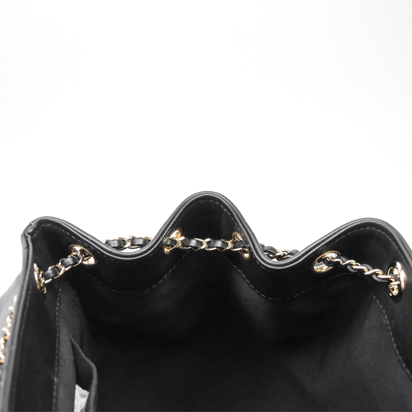 Chanel Quilted Large Duma Drawstring Backpack Black Calfskin