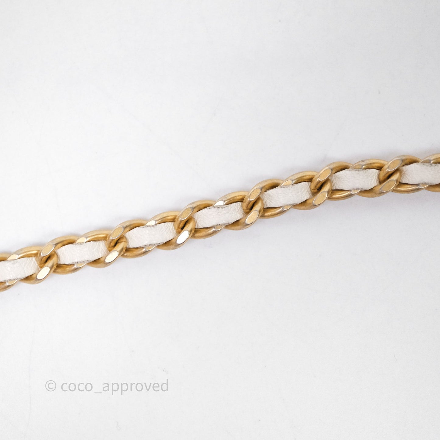 Chanel Mini Pearl Crush Vanity With Chain White Aged Gold Hardware