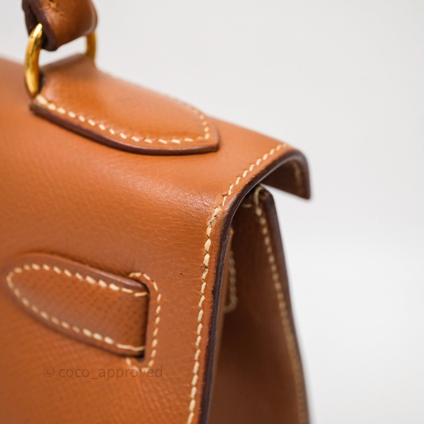 Hermès Kelly 28 Sellier Gold Courchevel Gold Hardware