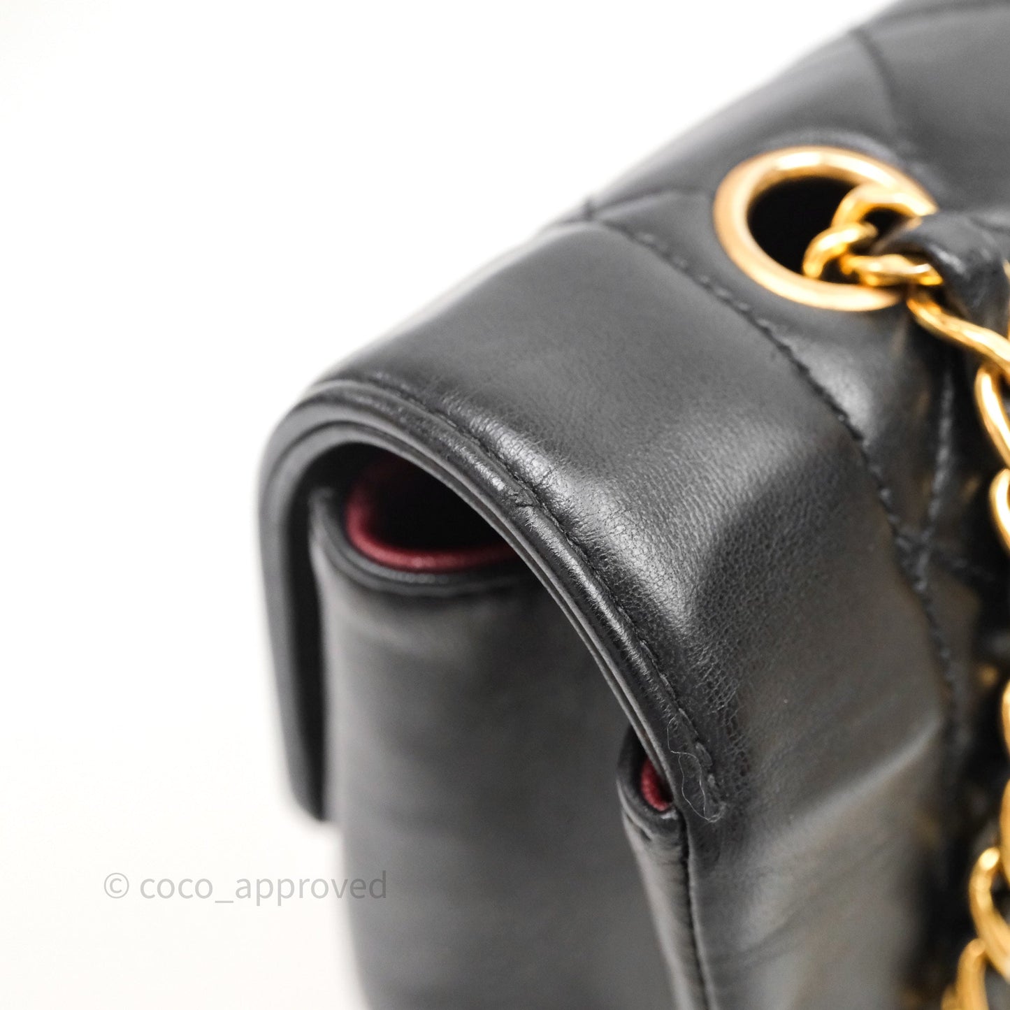 Chanel Vintage Quilted Small Classic Diana Flap Bag Black Lambskin 24K Gold Hardware