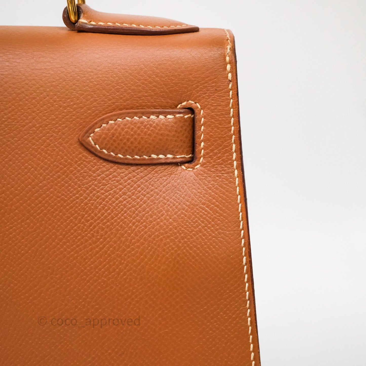 Hermès Kelly 28 Sellier Gold Courchevel Gold Hardware