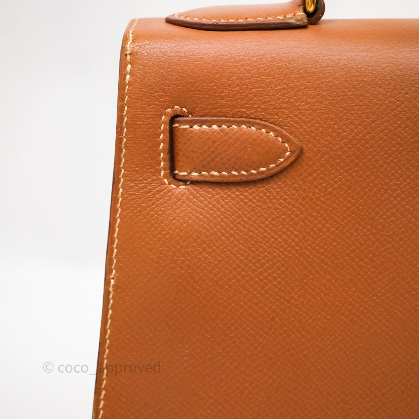Hermès Kelly 28 Sellier Gold Courchevel Gold Hardware