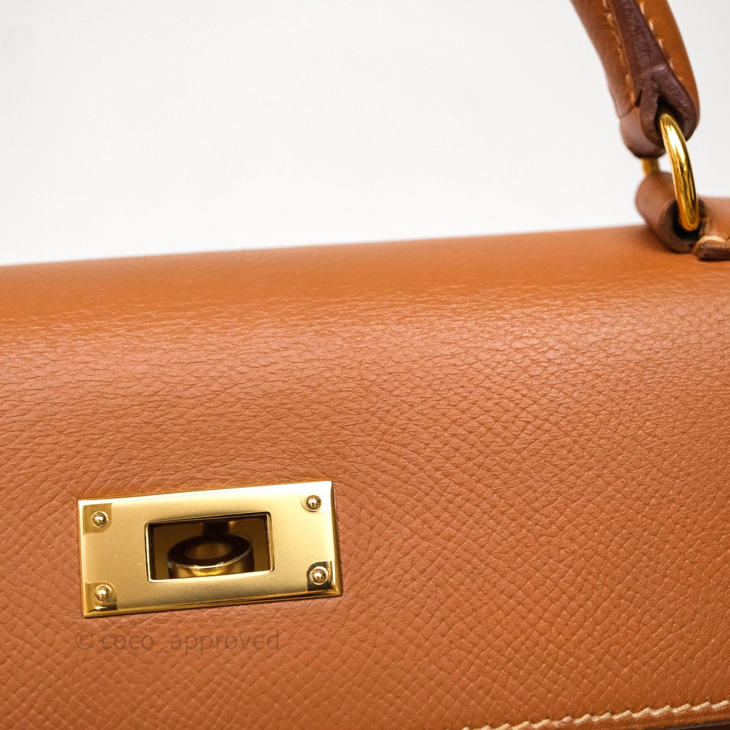 Hermès Kelly 28 Sellier Gold Courchevel Gold Hardware