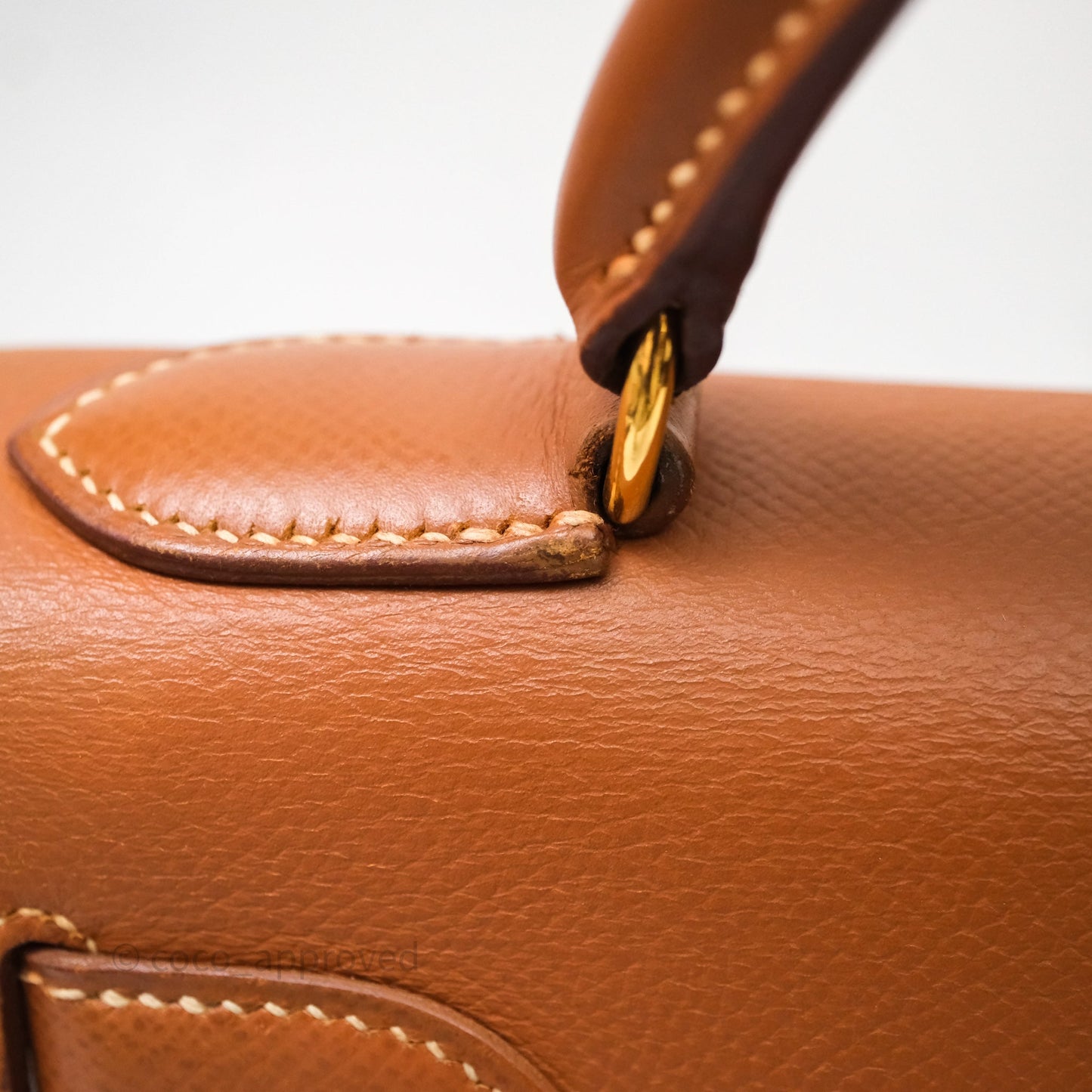 Hermès Kelly 28 Sellier Gold Courchevel Gold Hardware