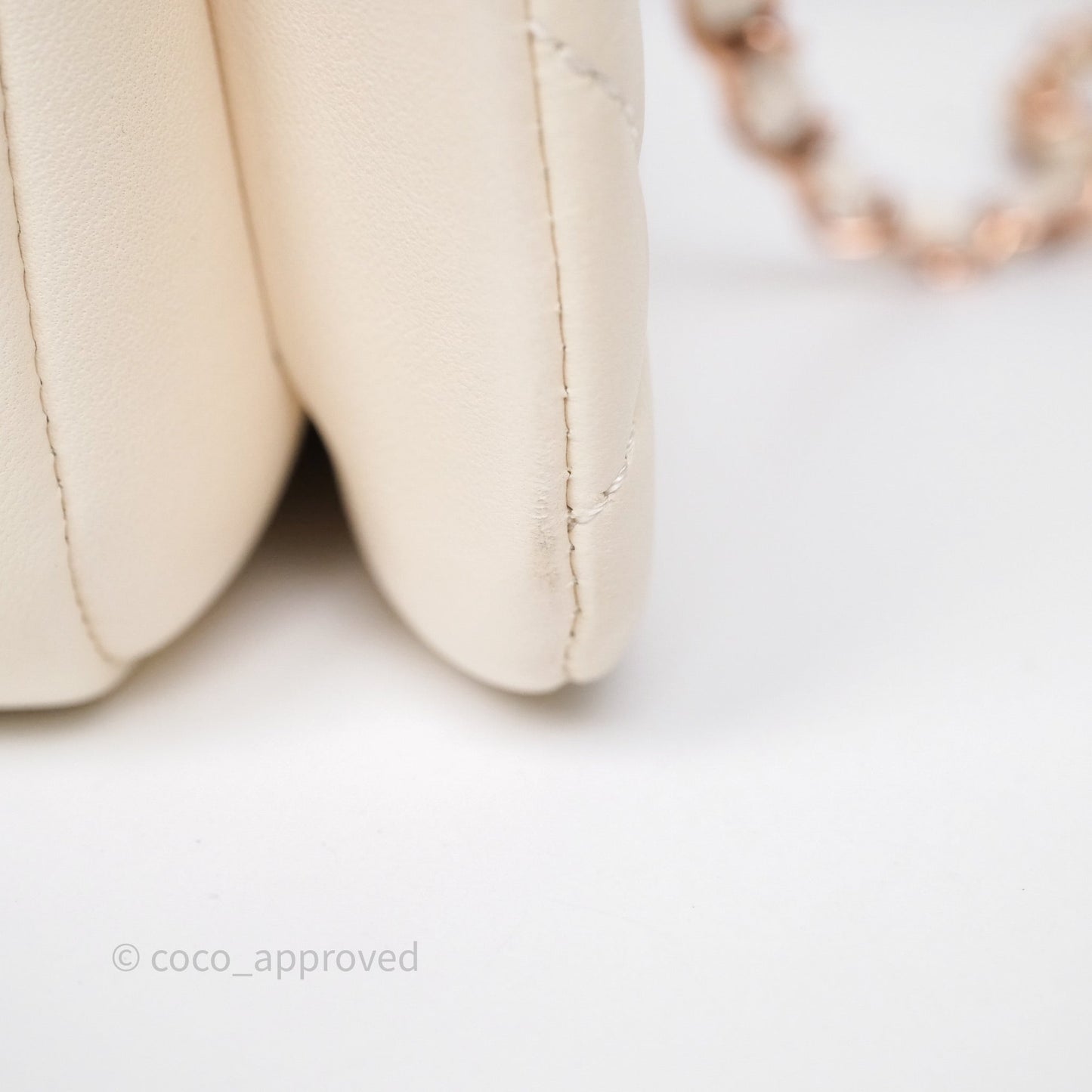 Chanel Small Trendy CC Ivory White Lambskin Rose Gold Hardware