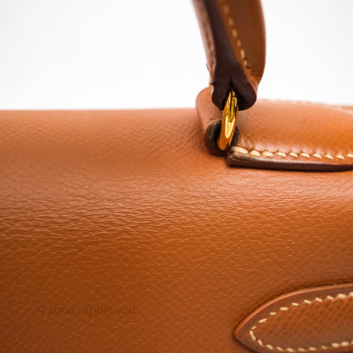 Hermès Kelly 28 Sellier Gold Courchevel Gold Hardware