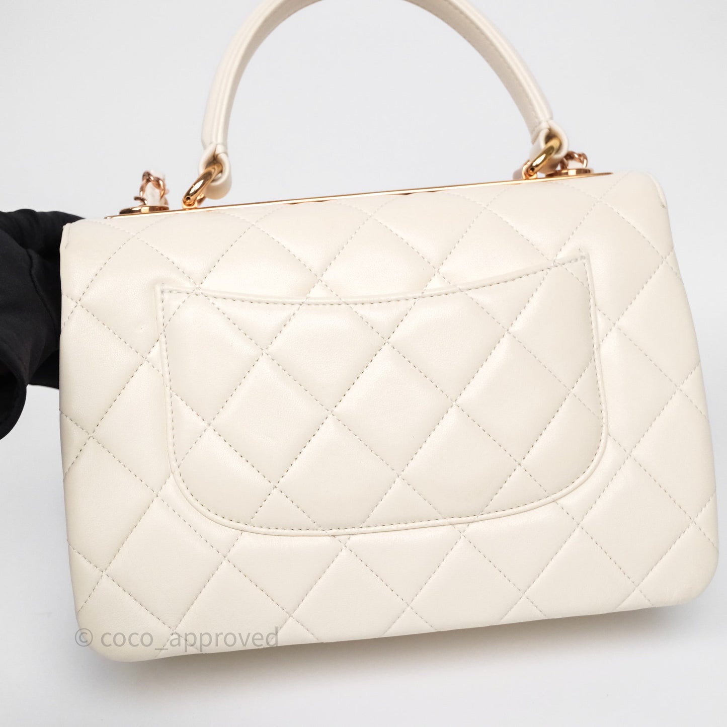 Chanel Small Trendy CC Ivory White Lambskin Rose Gold Hardware