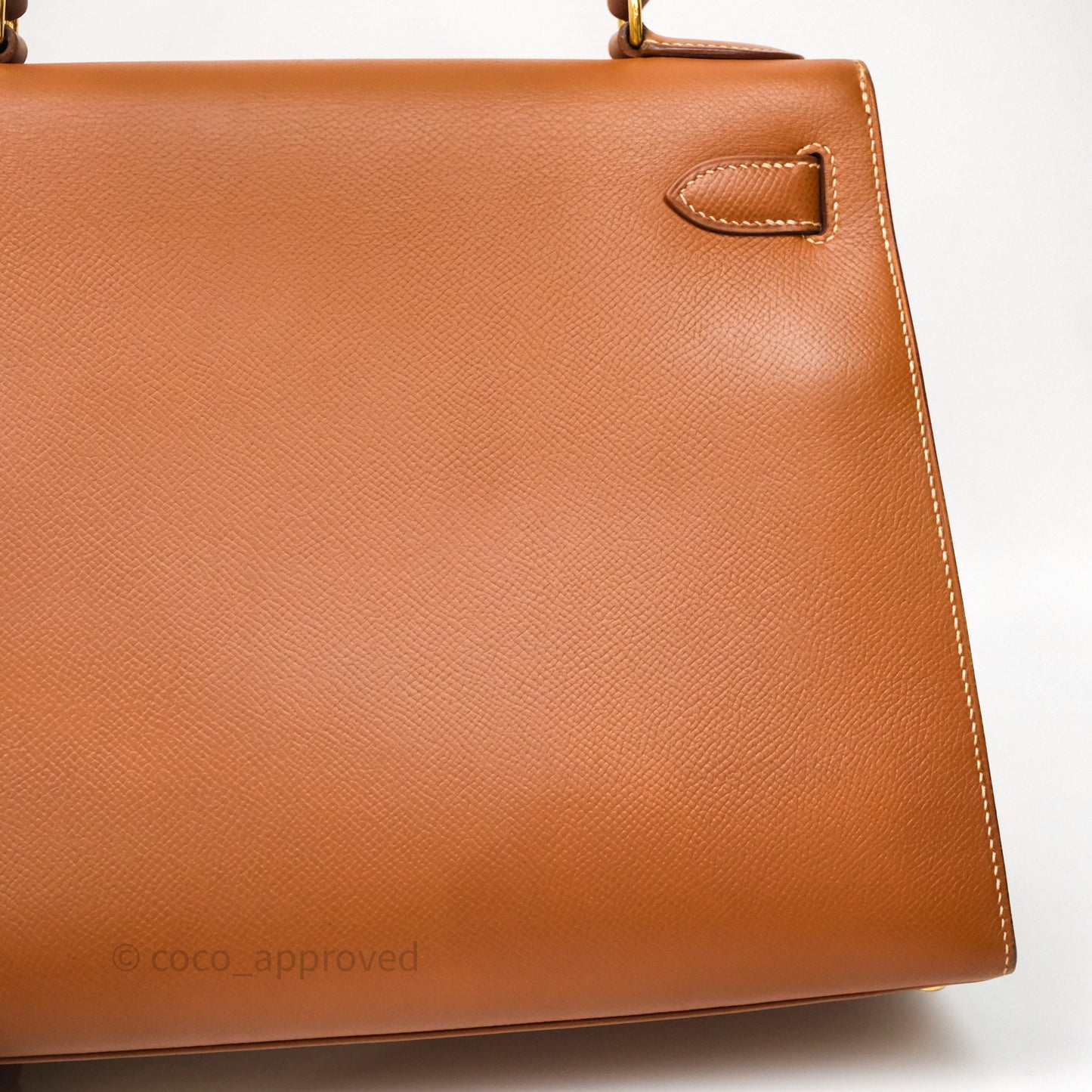 Hermès Kelly 28 Sellier Gold Courchevel Gold Hardware