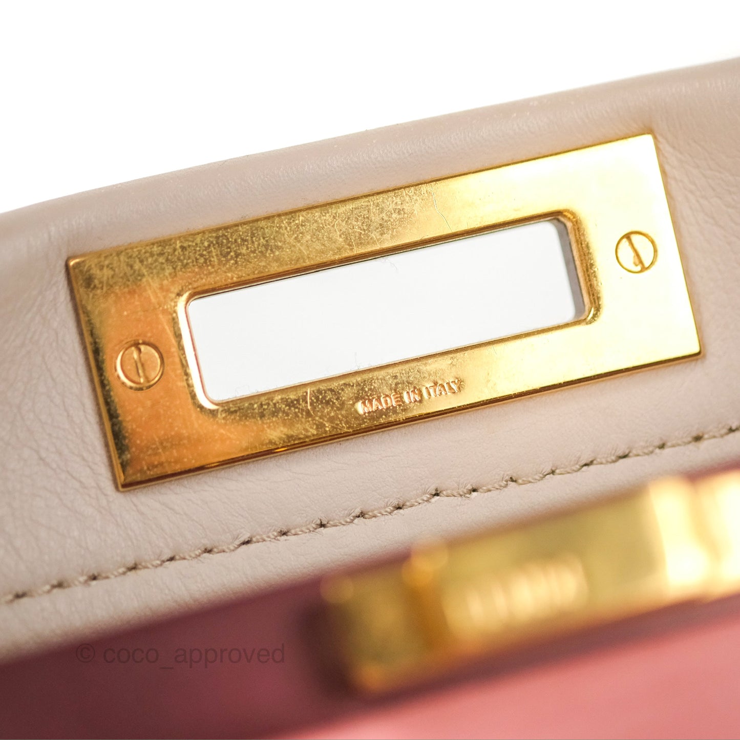Fendi Peekaboo Medium Light Taupe Gold Hardware