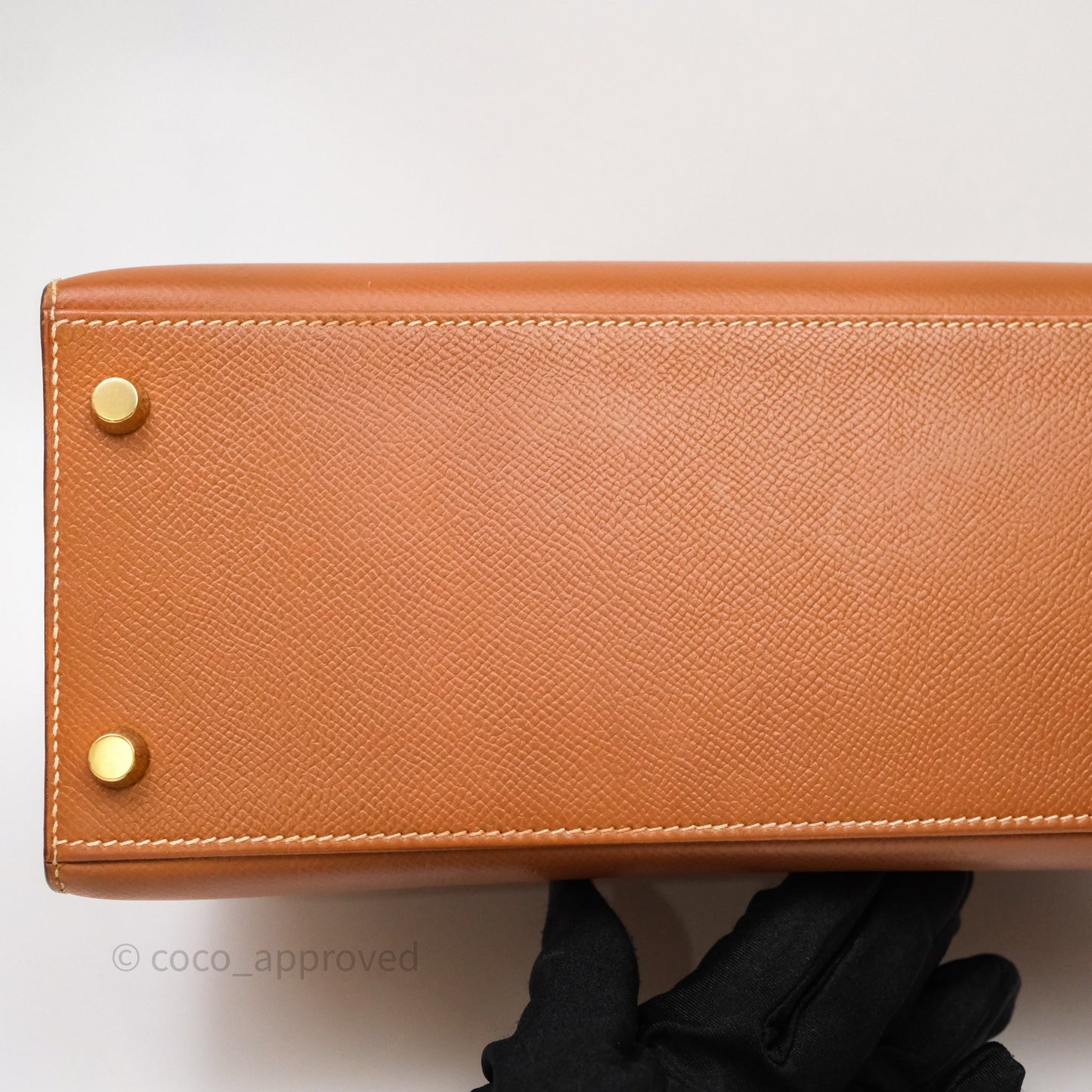 Hermès Kelly 28 Sellier Gold Courchevel Gold Hardware