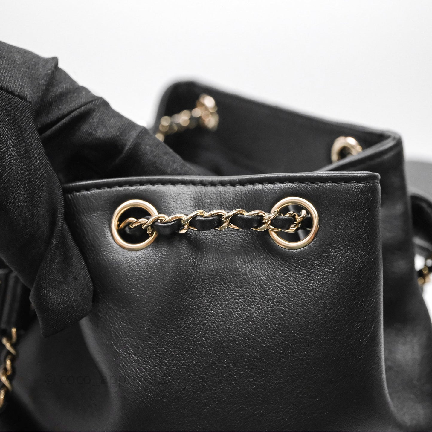 Chanel Quilted Large Duma Drawstring Backpack Black Calfskin