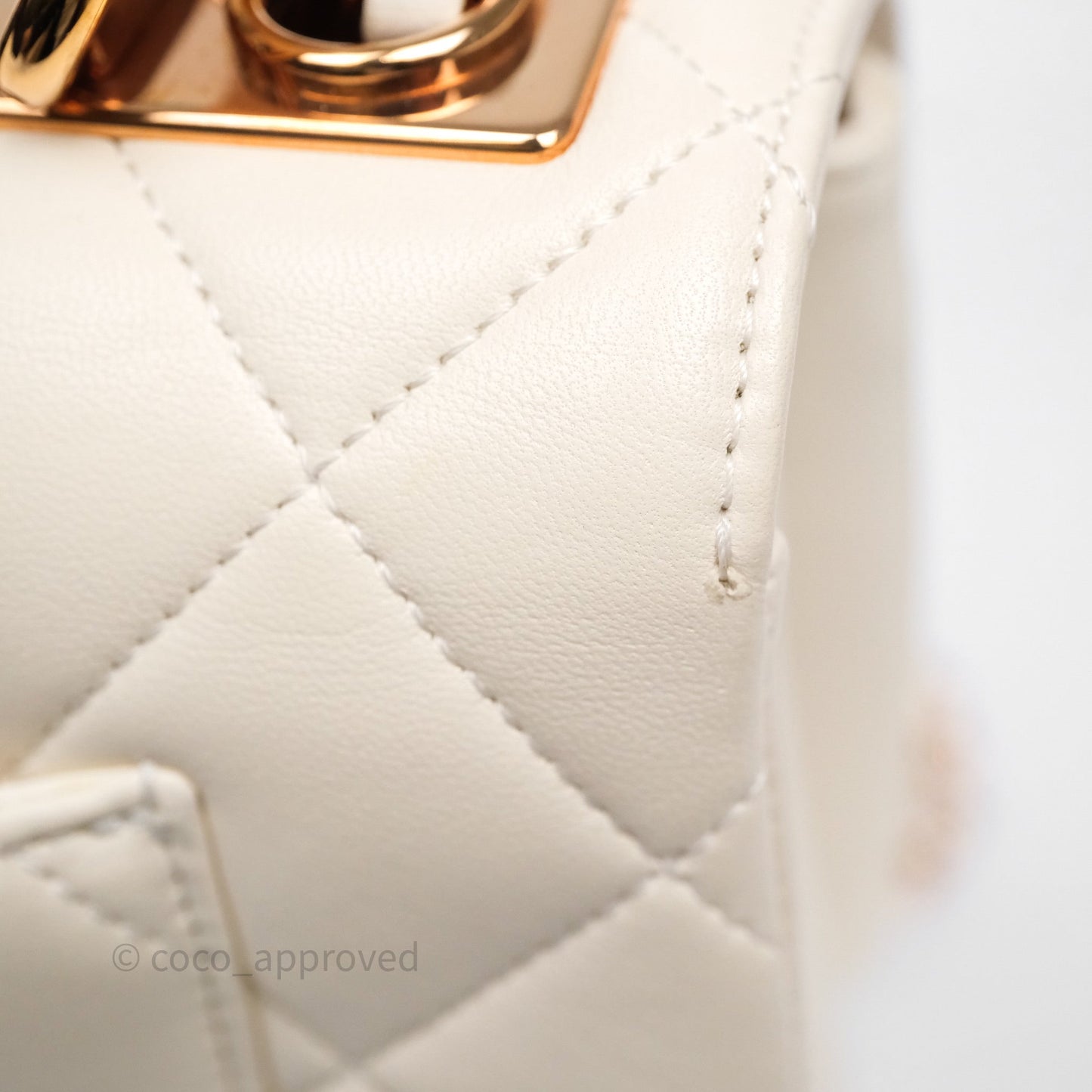 Chanel Small Trendy CC Ivory White Lambskin Rose Gold Hardware