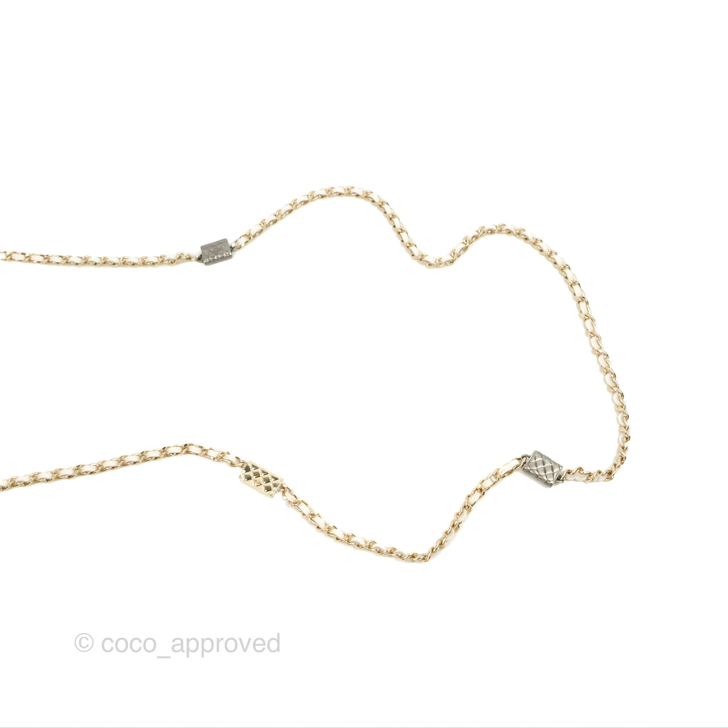 Chanel Quilted WOC White Caviar Gold Hardware With Charms
