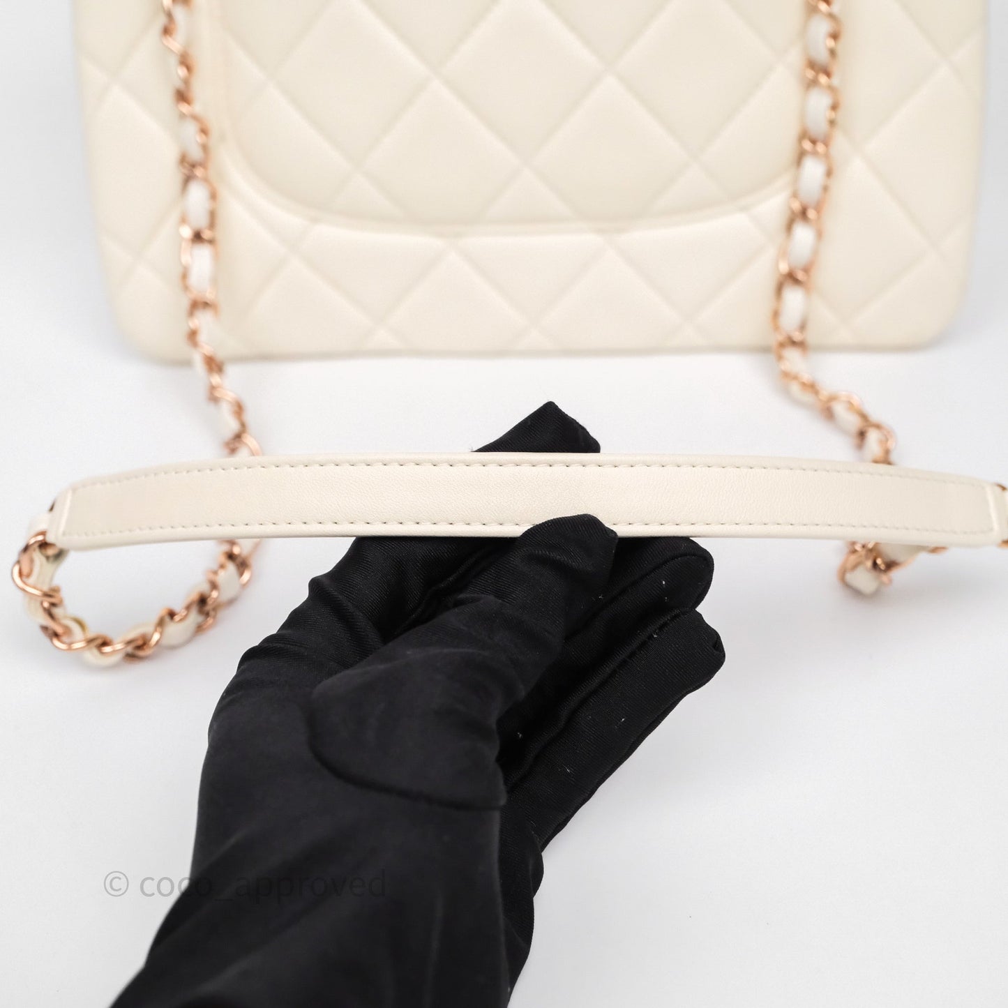 Chanel Small Trendy CC Ivory White Lambskin Rose Gold Hardware
