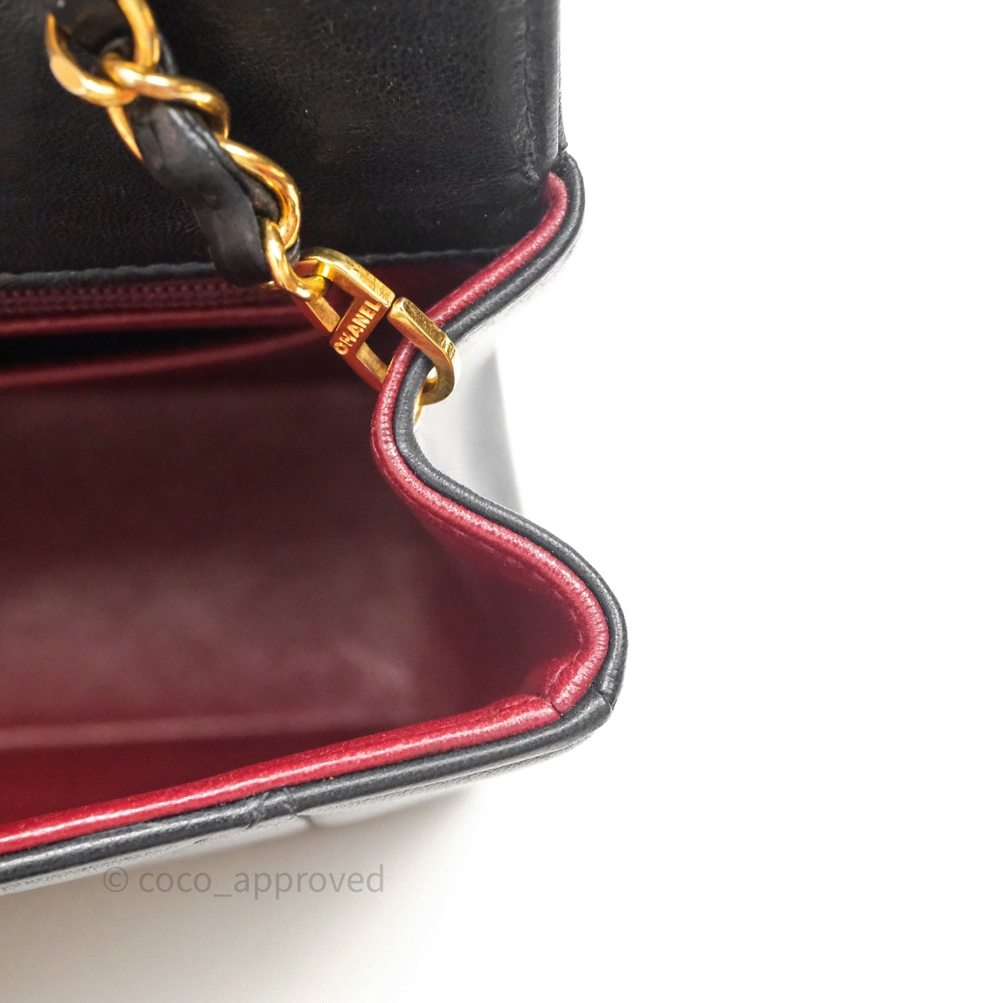 Chanel Vintage Quilted Small Classic Diana Flap Bag Black Lambskin 24K Gold Hardware