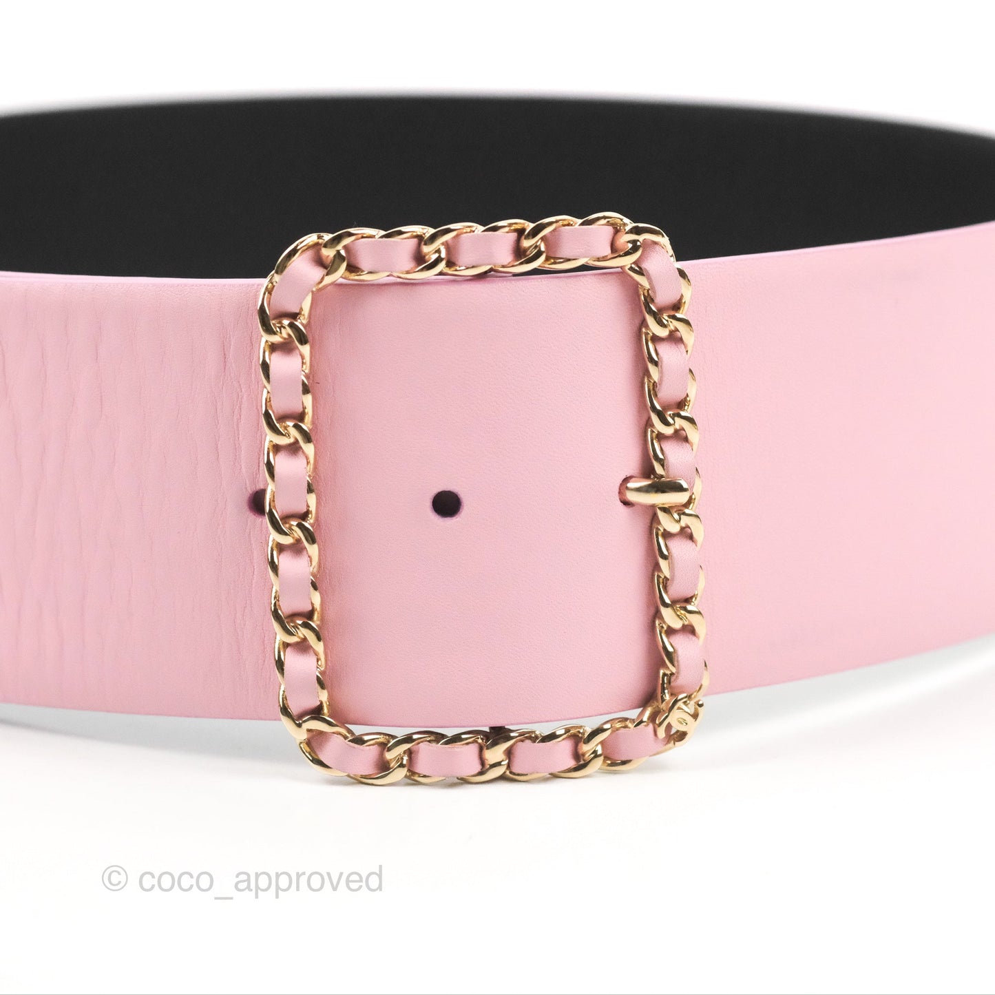 Chanel Woven Chain Buckle Belt Pink 19C