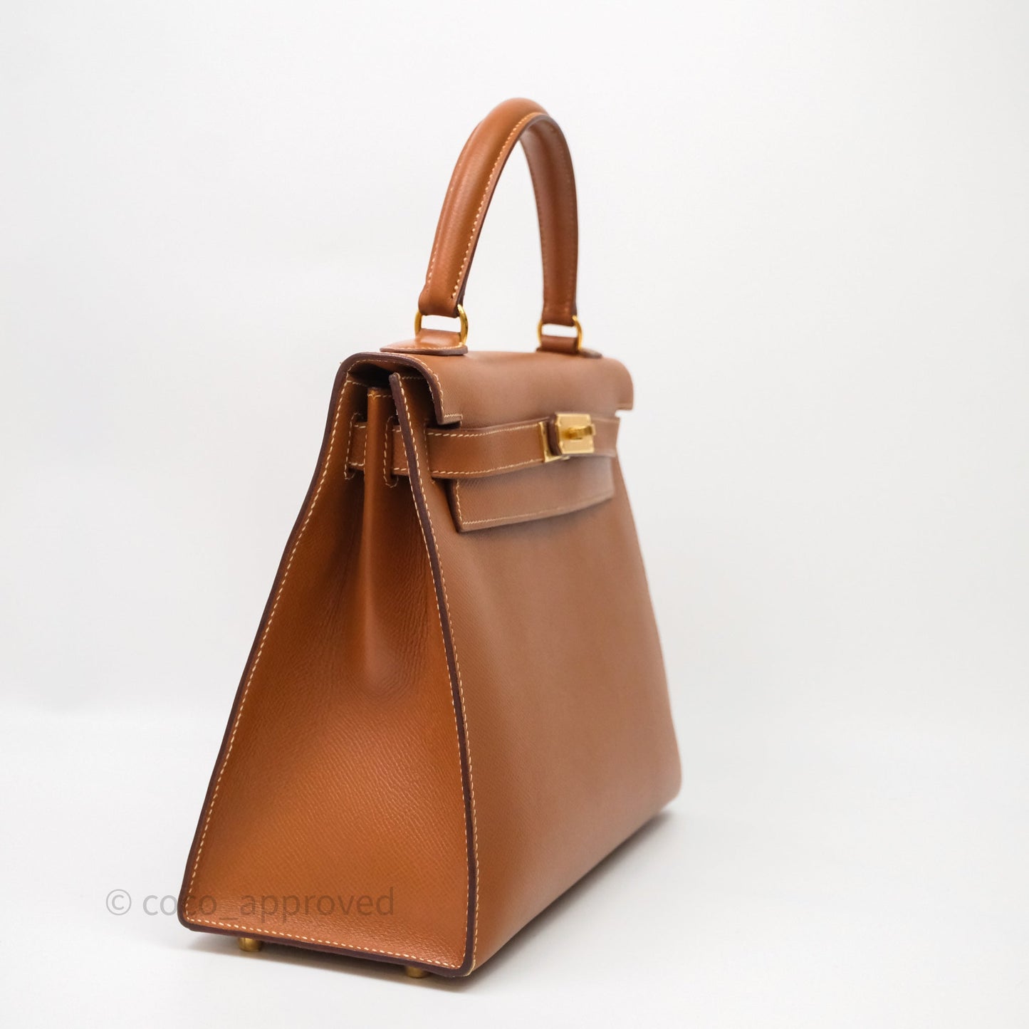 Hermès Kelly 28 Sellier Gold Courchevel Gold Hardware