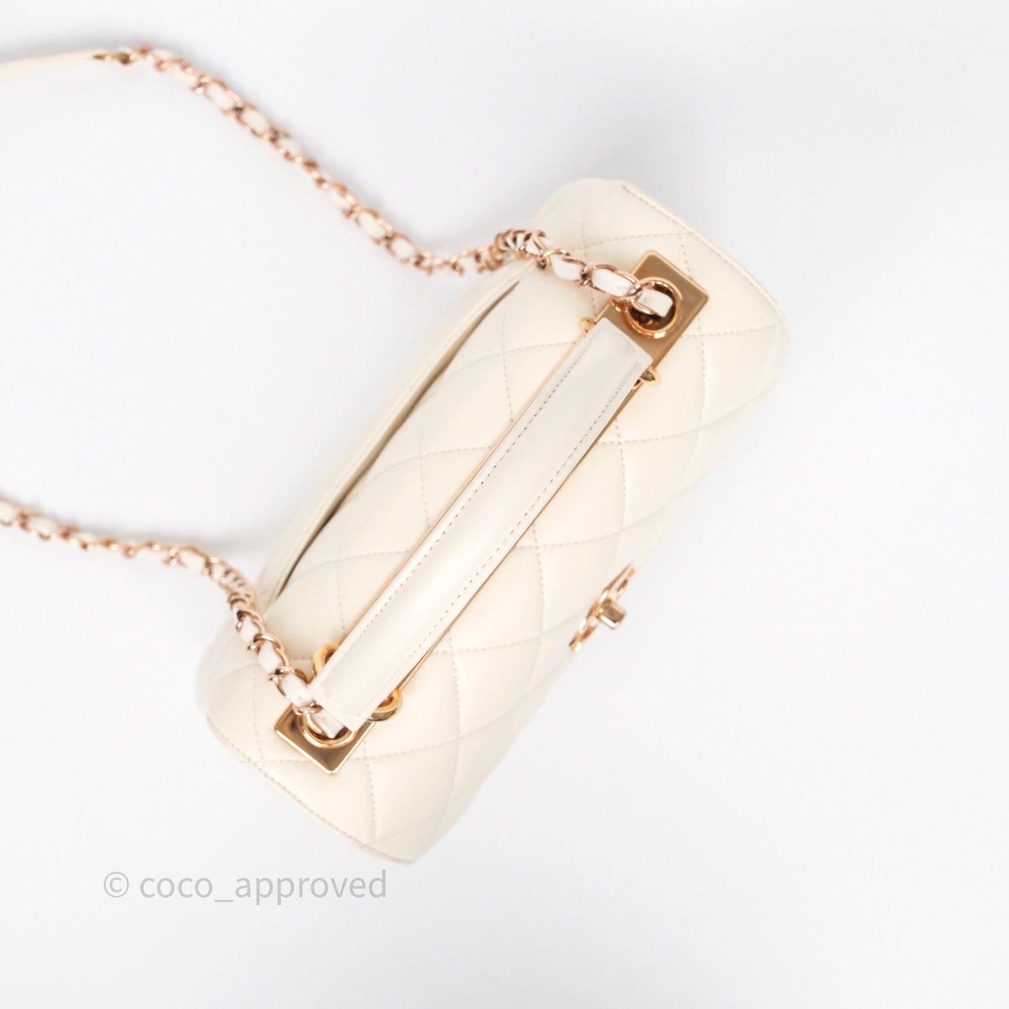 Chanel Small Trendy CC Ivory White Lambskin Rose Gold Hardware