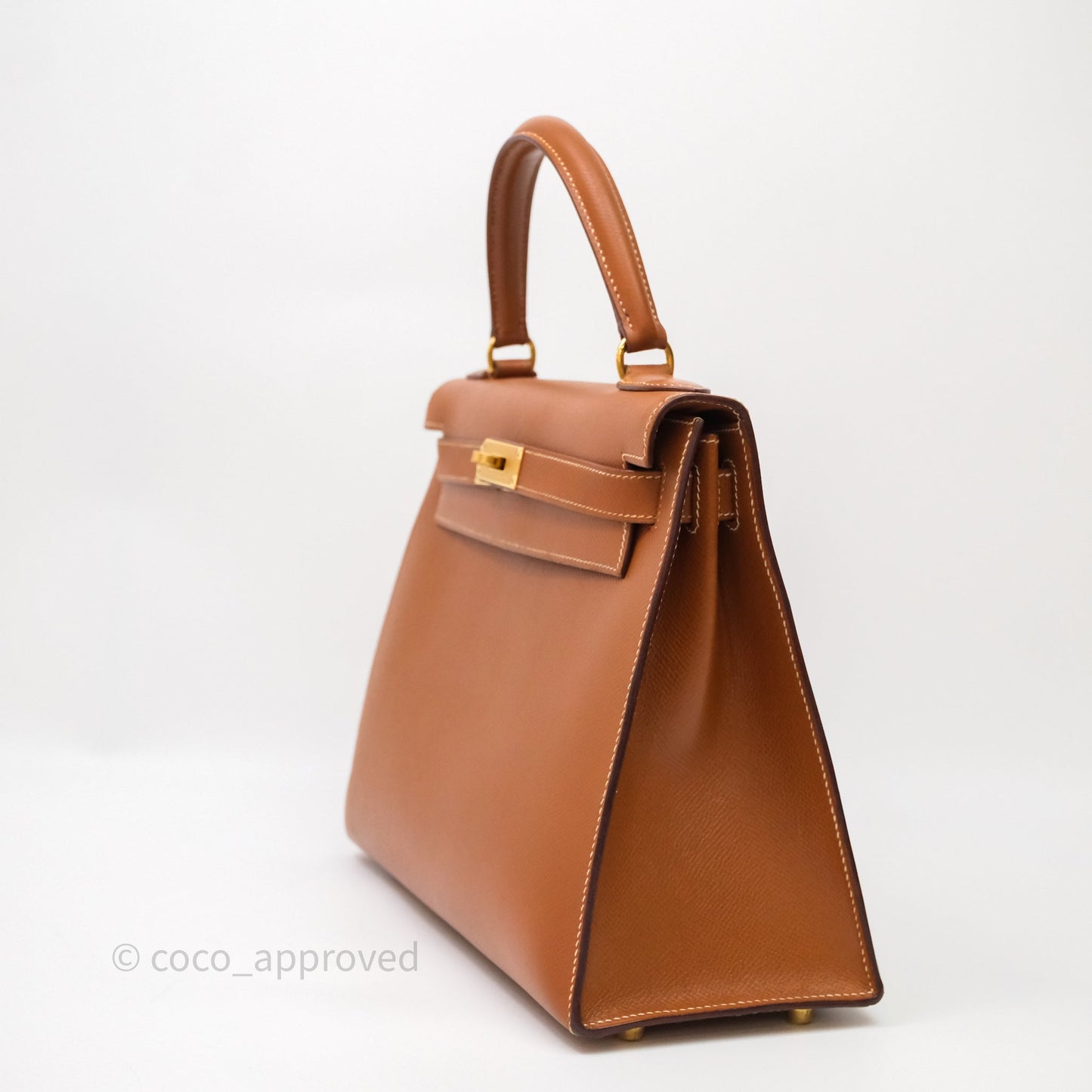 Hermès Kelly 28 Sellier Gold Courchevel Gold Hardware