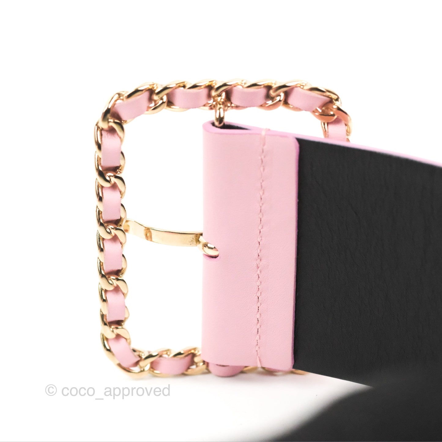 Chanel Woven Chain Buckle Belt Pink 19C