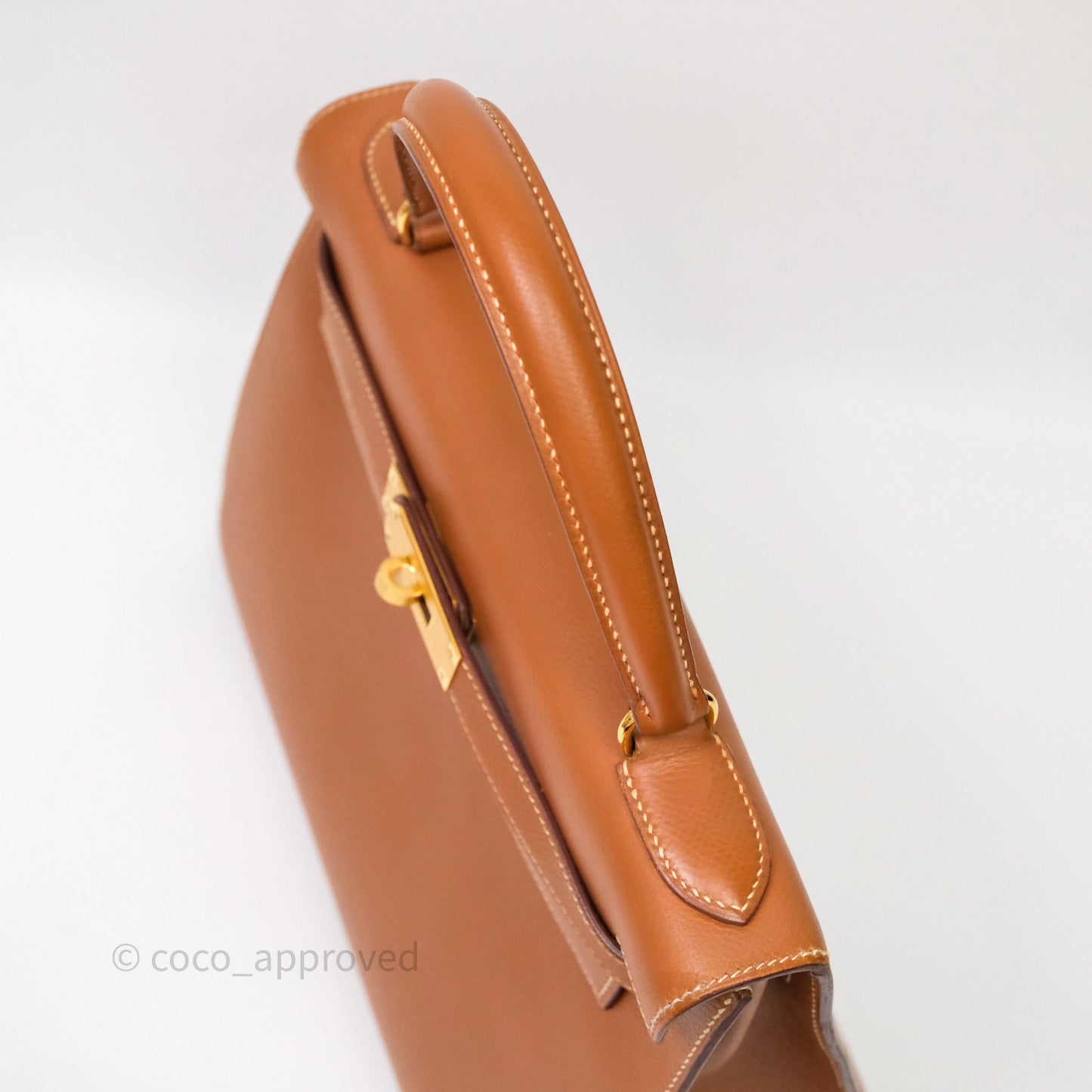 Hermès Kelly 28 Sellier Gold Courchevel Gold Hardware
