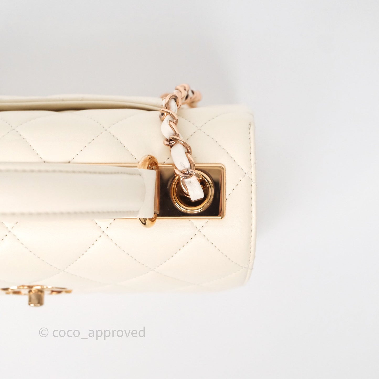Chanel Small Trendy CC Ivory White Lambskin Rose Gold Hardware
