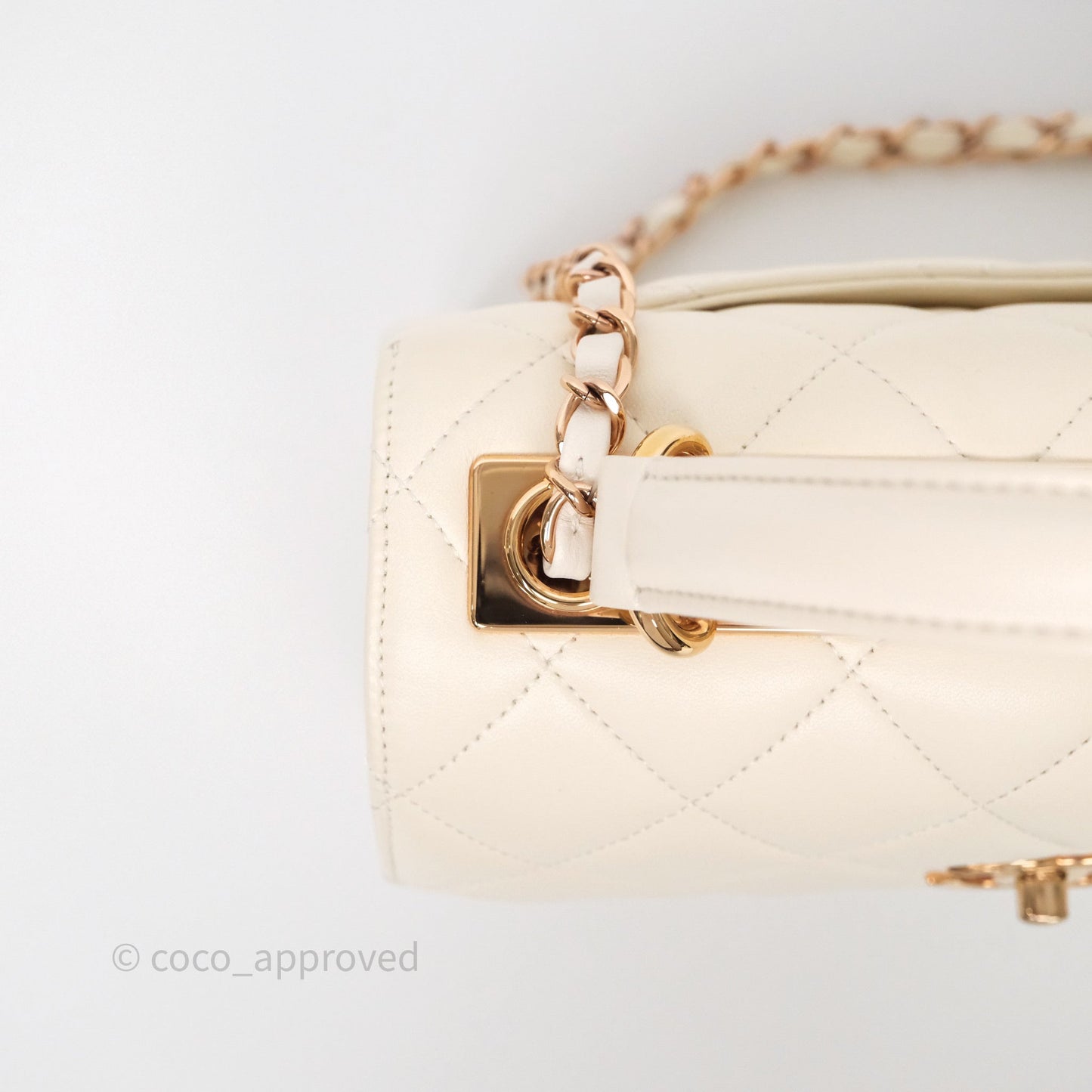 Chanel Small Trendy CC Ivory White Lambskin Rose Gold Hardware