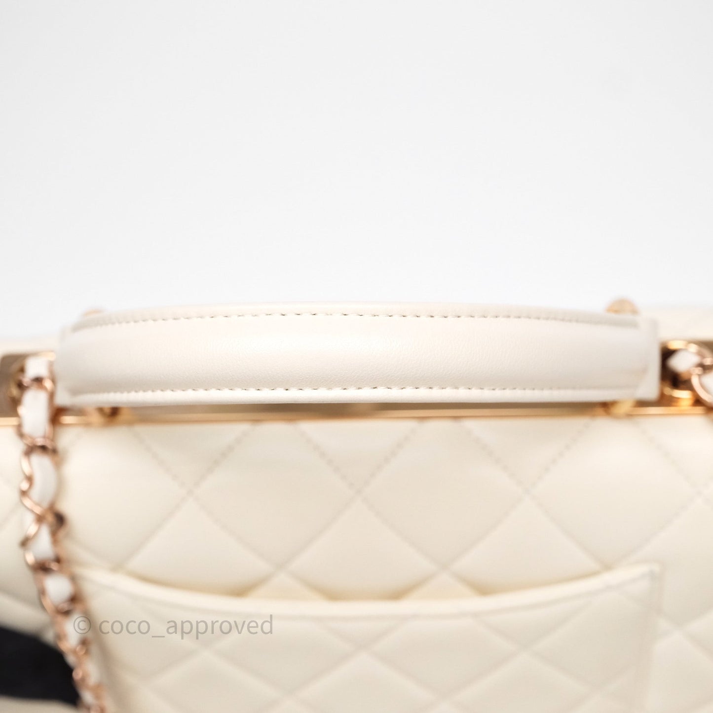 Chanel Small Trendy CC Ivory White Lambskin Rose Gold Hardware