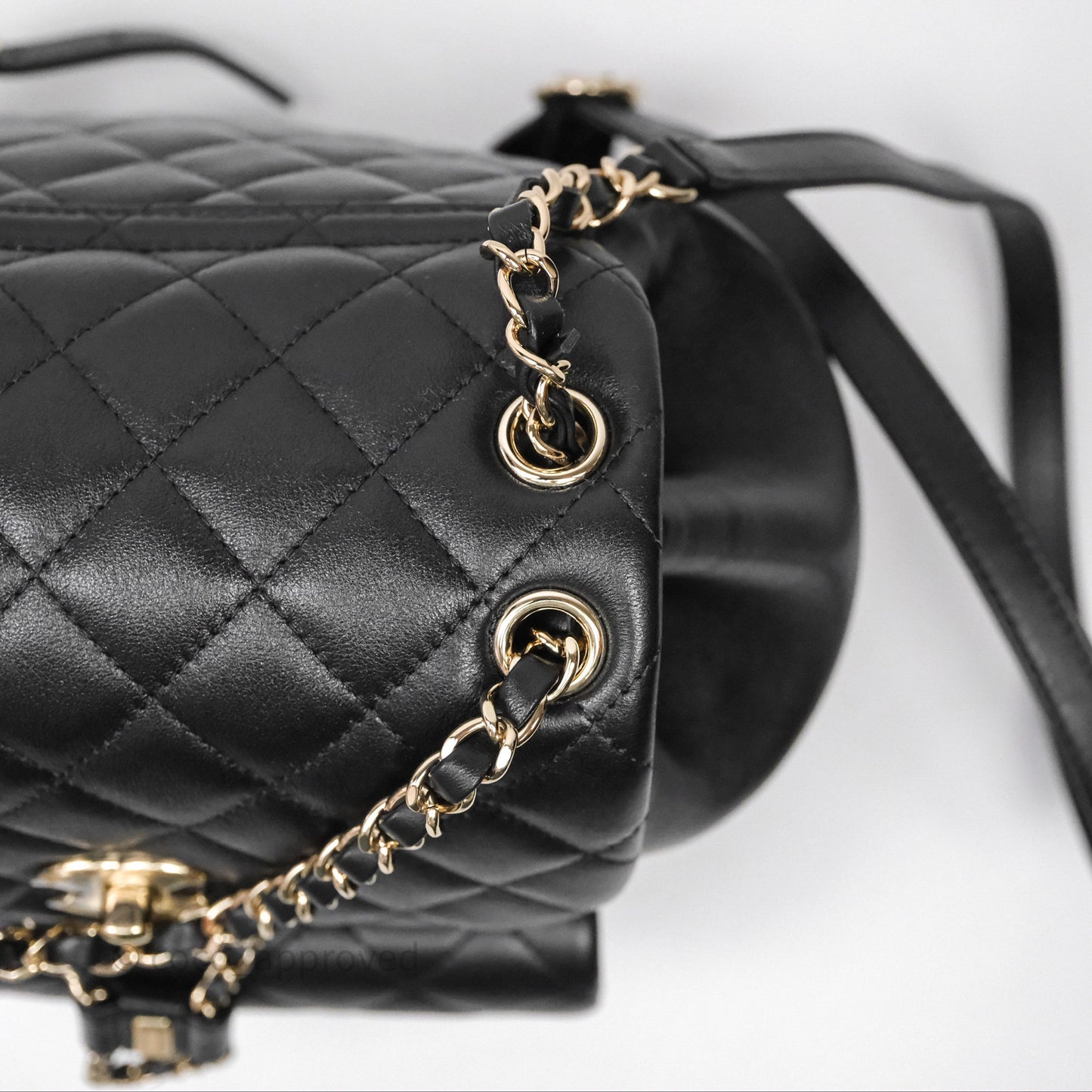 Chanel Quilted Large Duma Drawstring Backpack Black Calfskin