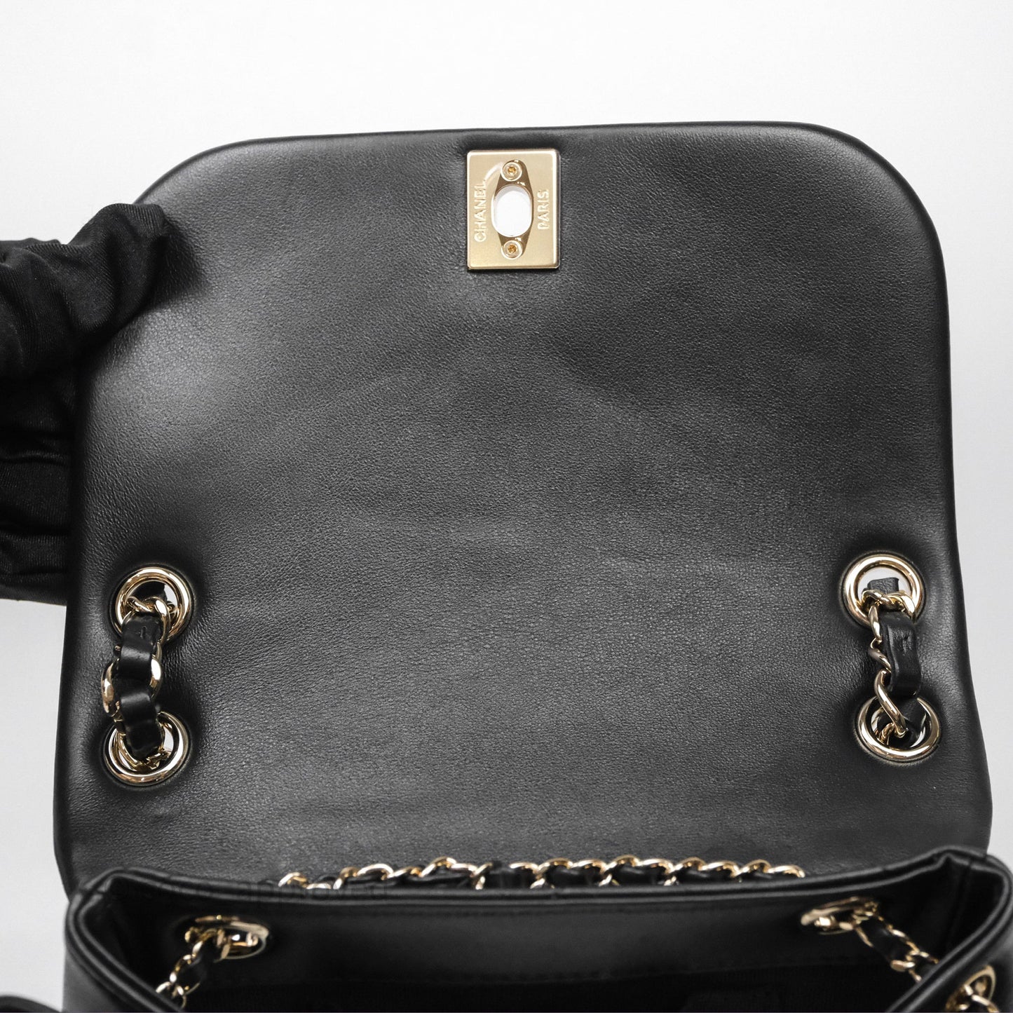Chanel Quilted Large Duma Drawstring Backpack Black Calfskin