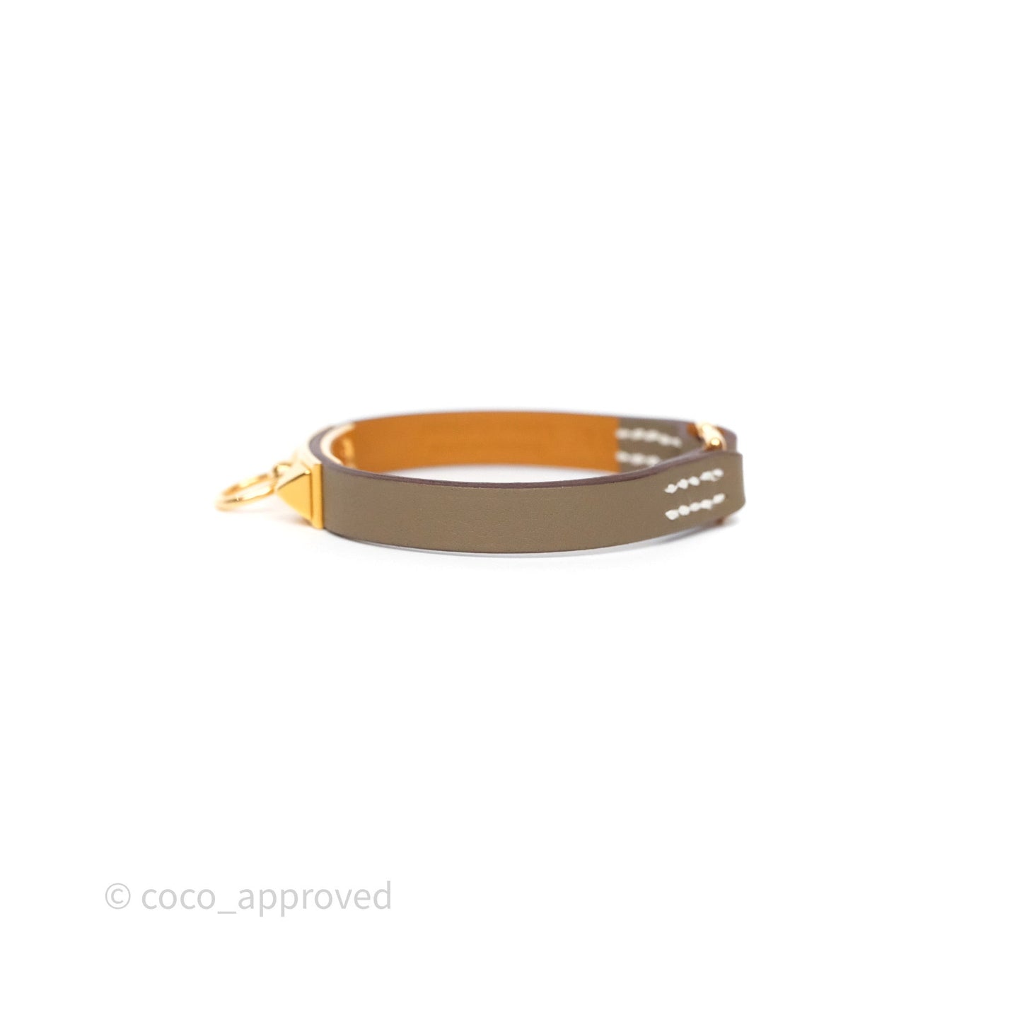 Hermès Rivale Mini Bracelet Etoupe 18 Swift Rose Gold Hardware