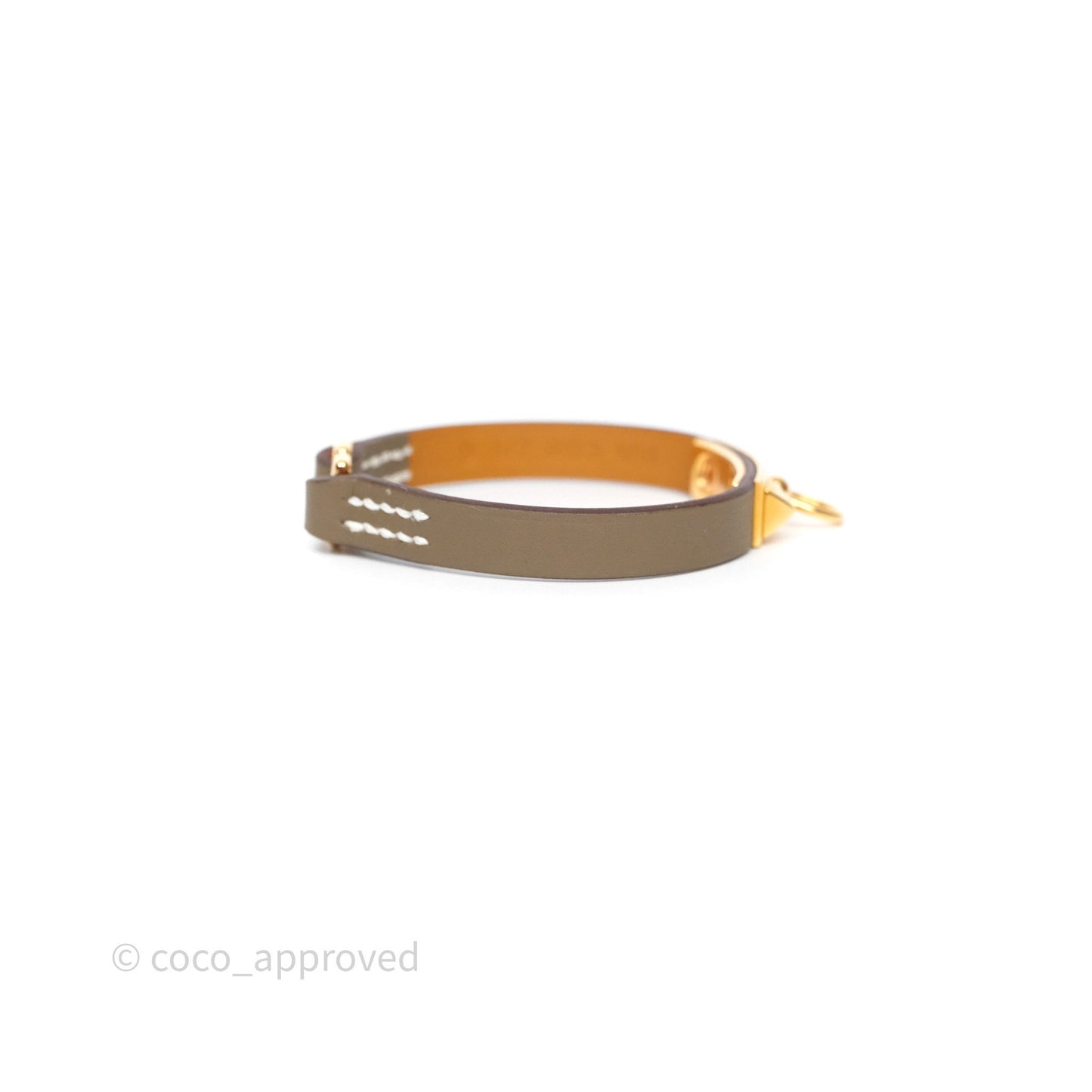 Hermès Rivale Mini Bracelet Etoupe 18 Swift Rose Gold Hardware